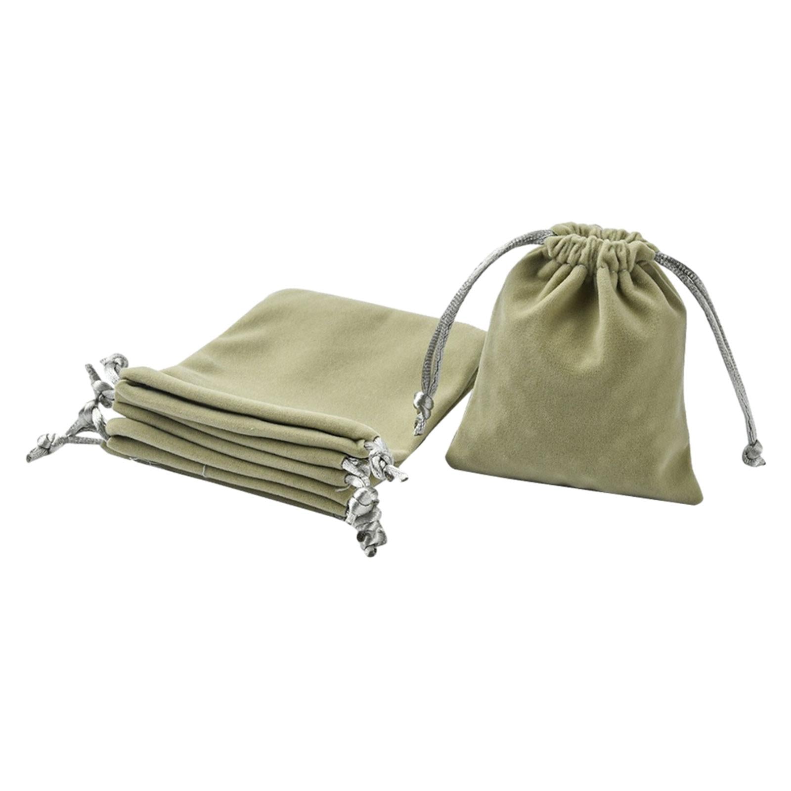 10 Pieces Velvet Drawstring Bags Gift Bags for Gift Packaging Wedding Favors Gray Green