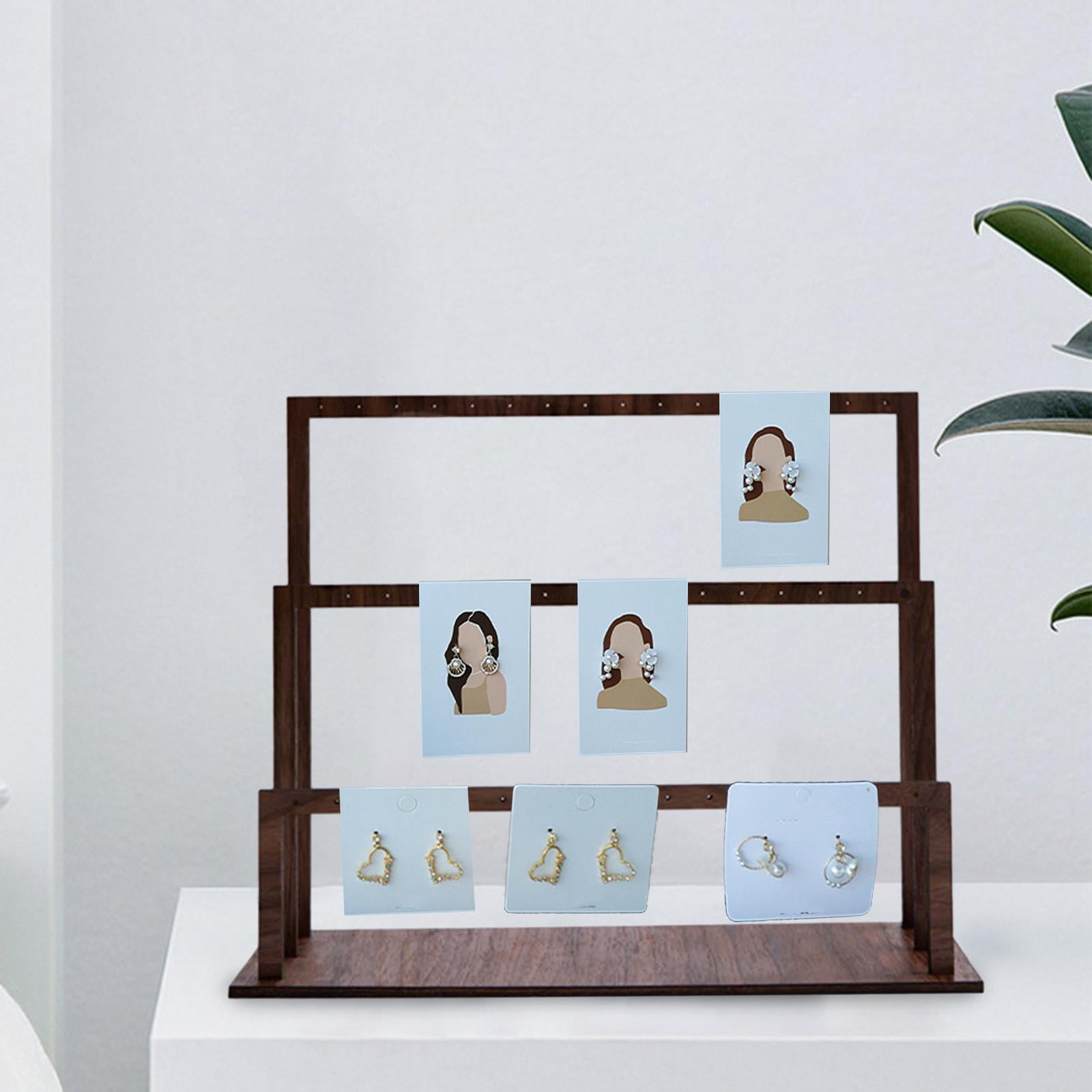 Earring Display Stand Showcase with Holes Jewelry Stand Earring Holder Stand 30cmx10cmx24cm