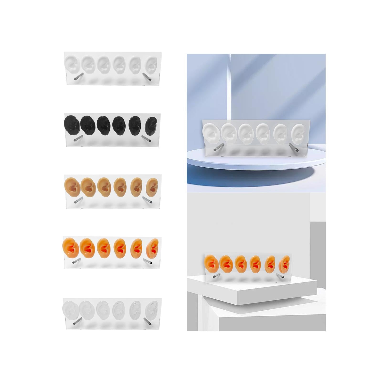 Silicone Ear Models Shelf Stable Pierce Tool for Novice Simulation Ear Model White