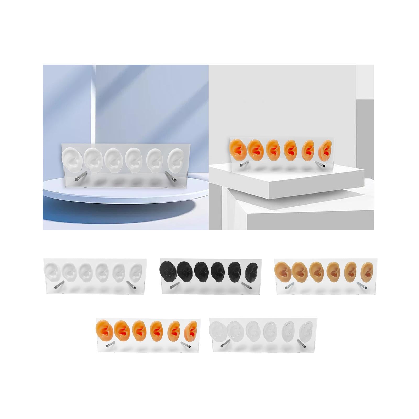 Silicone Ear Models Shelf Stable Pierce Tool for Novice Simulation Ear Model White