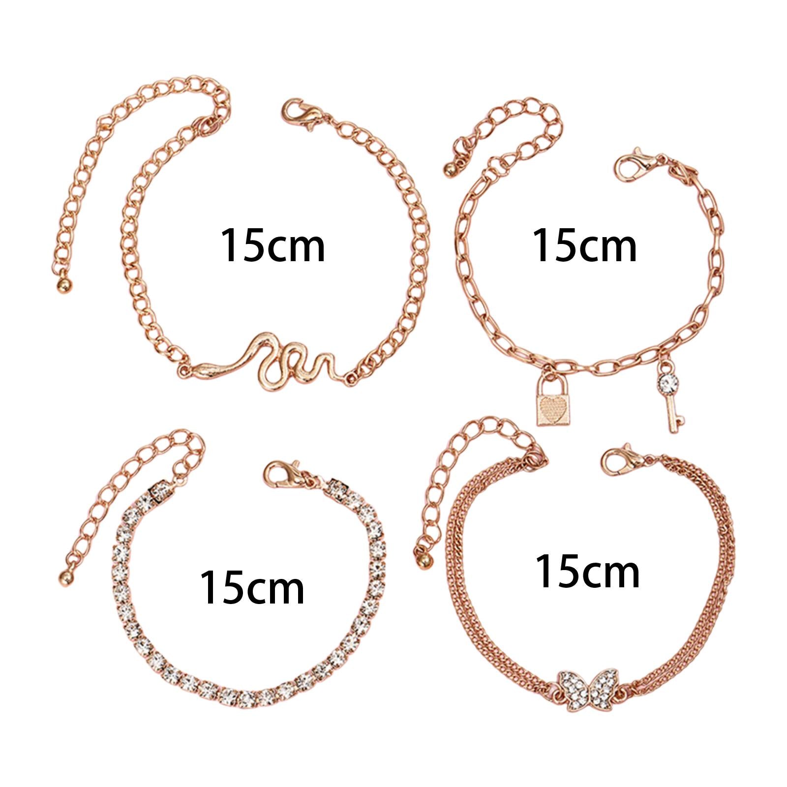 4Pcs Women Bracelets Elegant Cute Boho Charm for Birthday Gifts Summer Party