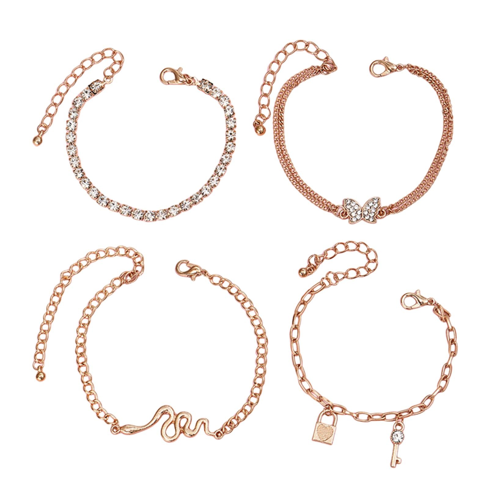 4Pcs Women Bracelets Elegant Cute Boho Charm for Birthday Gifts Summer Party