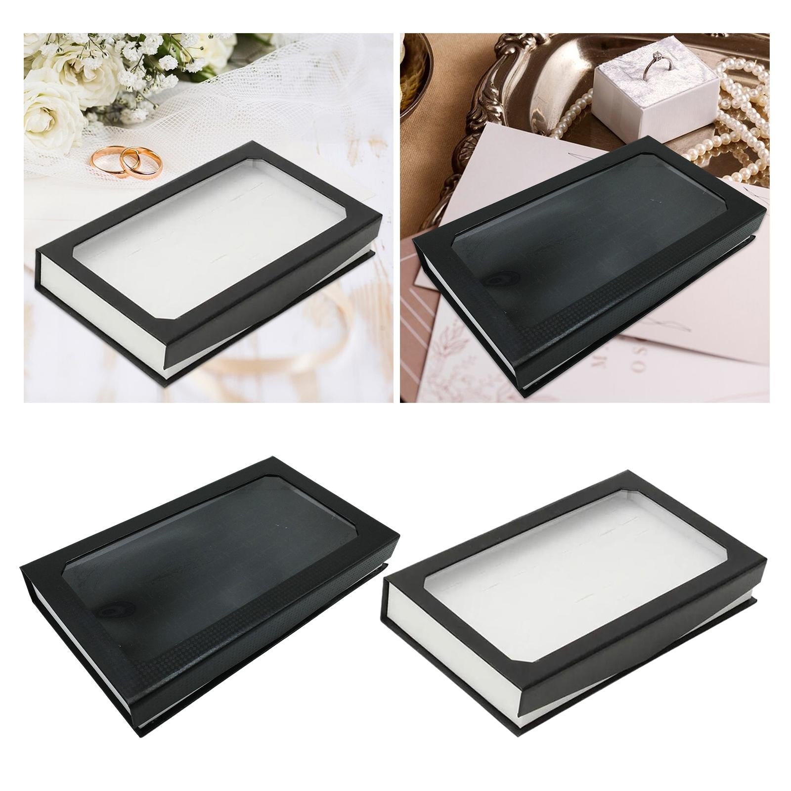 Rings Display Tray Jewelry Storage Organizer for Store Display Home Showrooms Black
