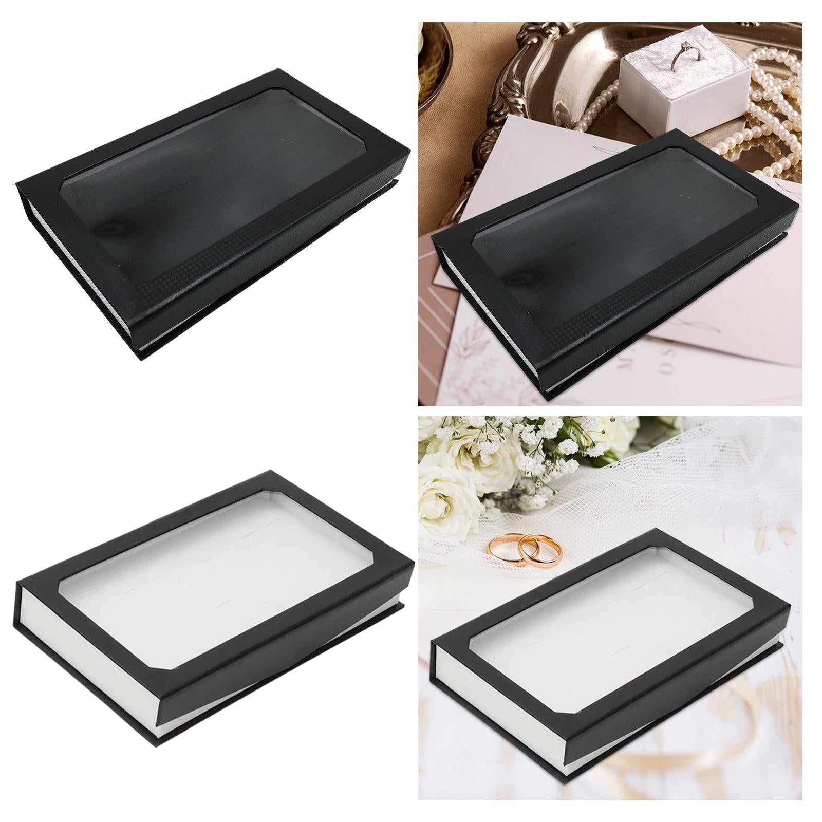 Rings Display Tray Jewelry Storage Organizer for Store Display Home Showrooms Black