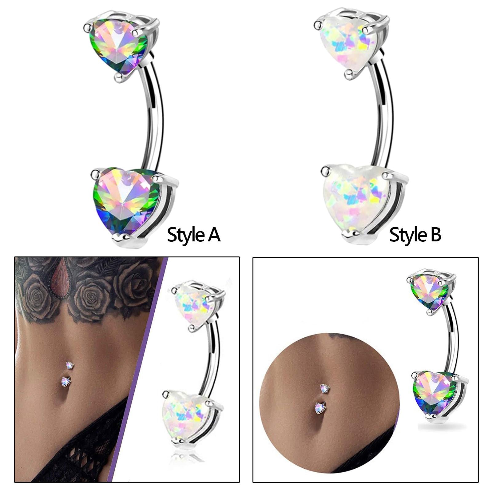 Belly Button Rings Navel Barbell with Long Bar Fashion Body Piercing Jewelry Style A