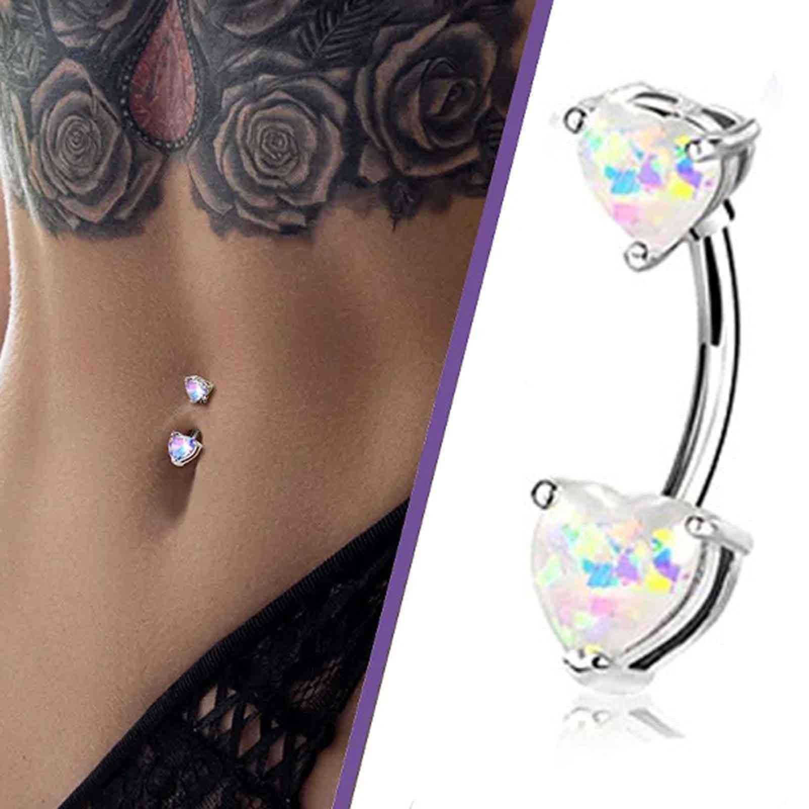Belly Button Rings Navel Barbell with Long Bar Fashion Body Piercing Jewelry Style B