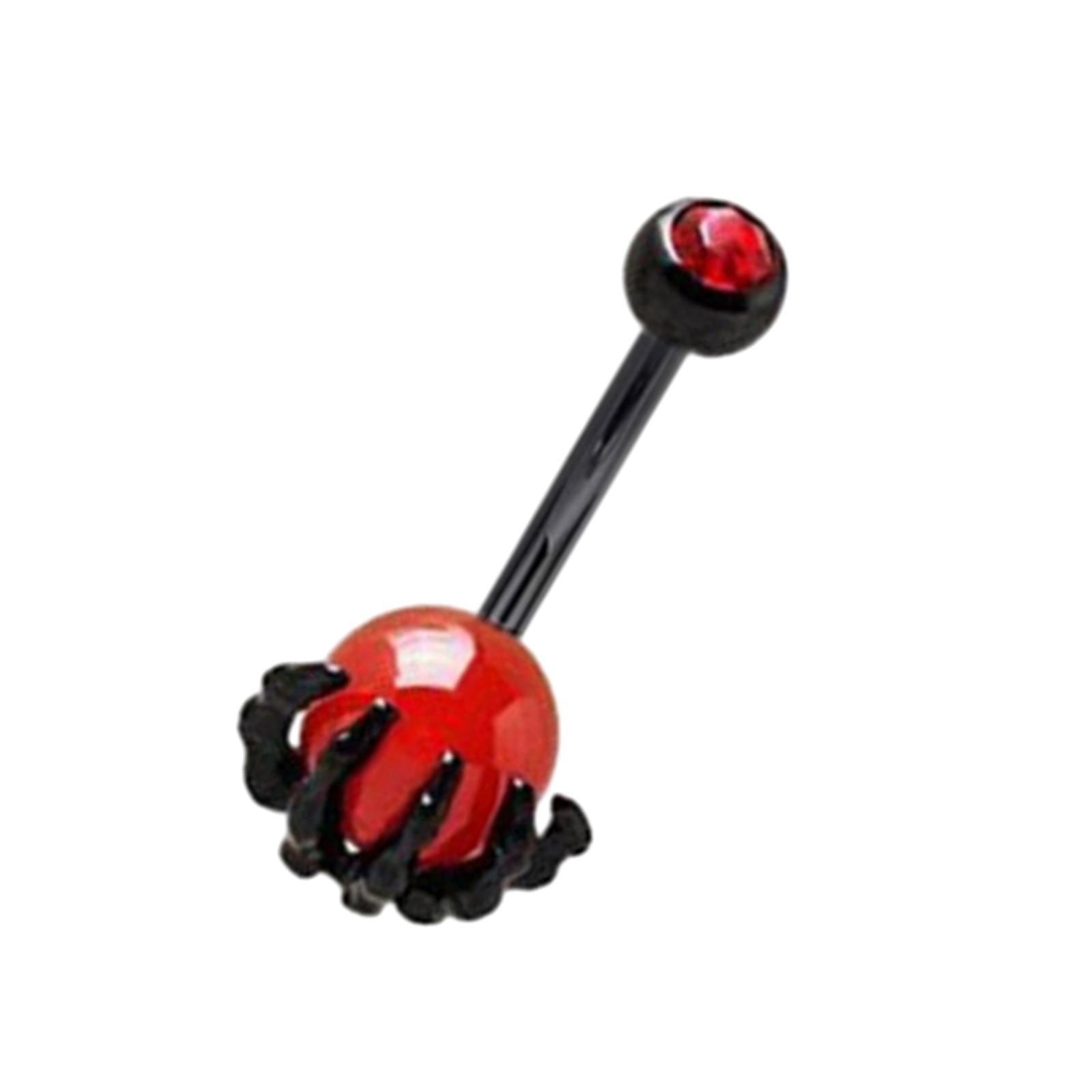 Belly Button Ring 14G Body Piercing for Birthday Anniversary Valentine's Day Skeleton Hand