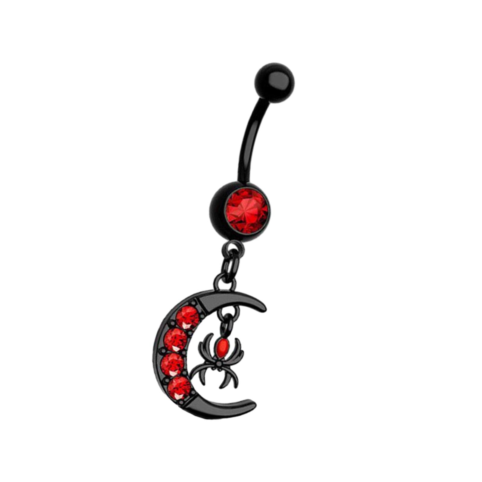 Belly Button Ring 14G Body Piercing for Birthday Anniversary Valentine's Day Moon
