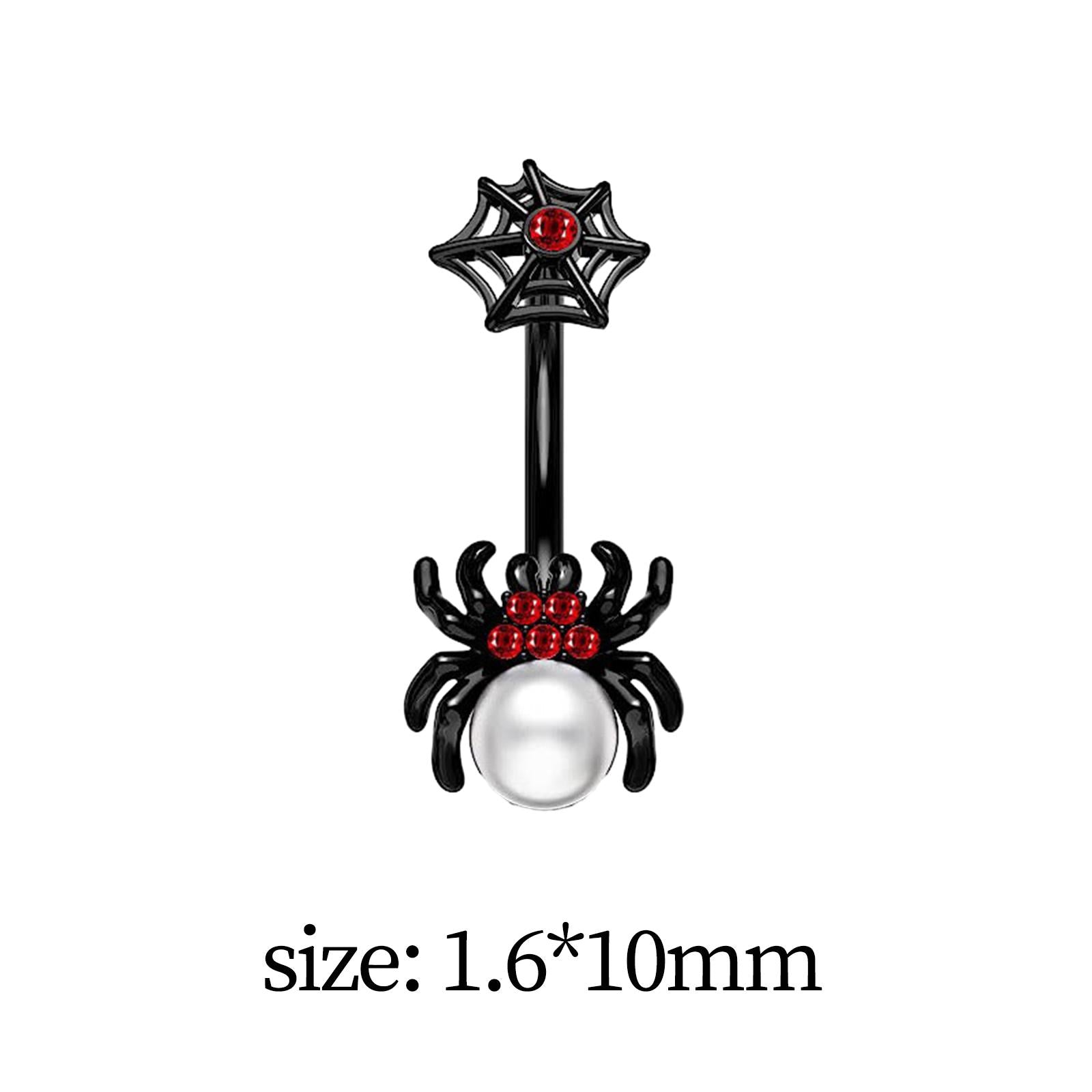 Belly Button Ring Dangle Navel Ring for Birthday Valentine's Day Anniversary Red Spider
