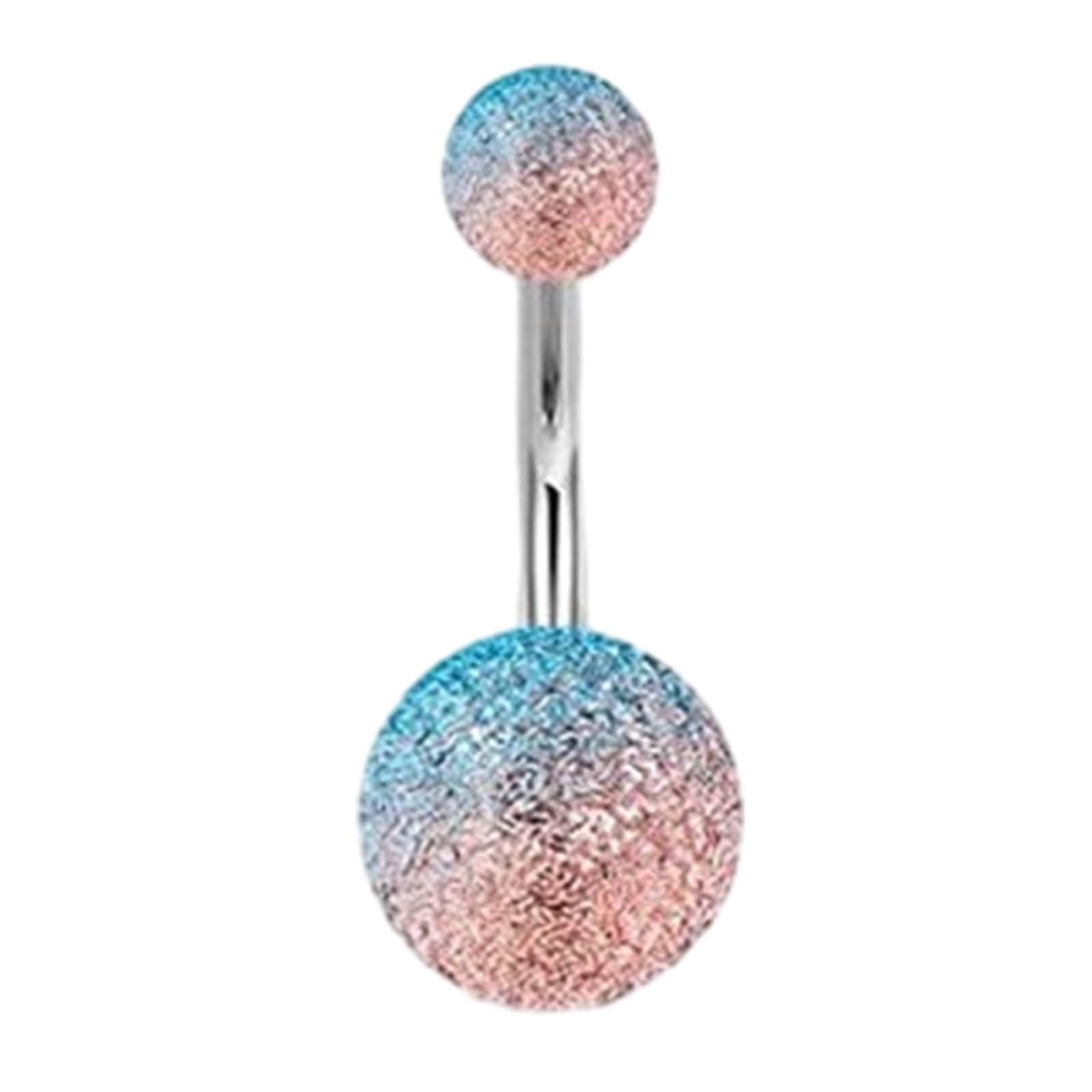 12x Belly Button Rings Gifts Belly Piercing Hoop Trendy Dangling Belly Rings