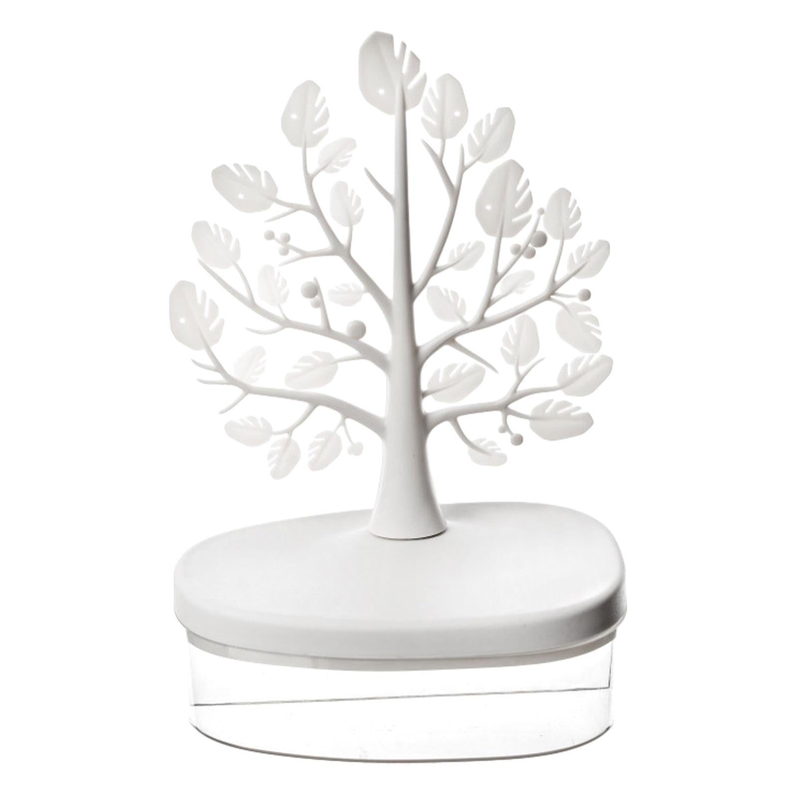 Jewelry Storage Tray Pendant Jewelry Display Stand for Bathroom Dresser Desk white