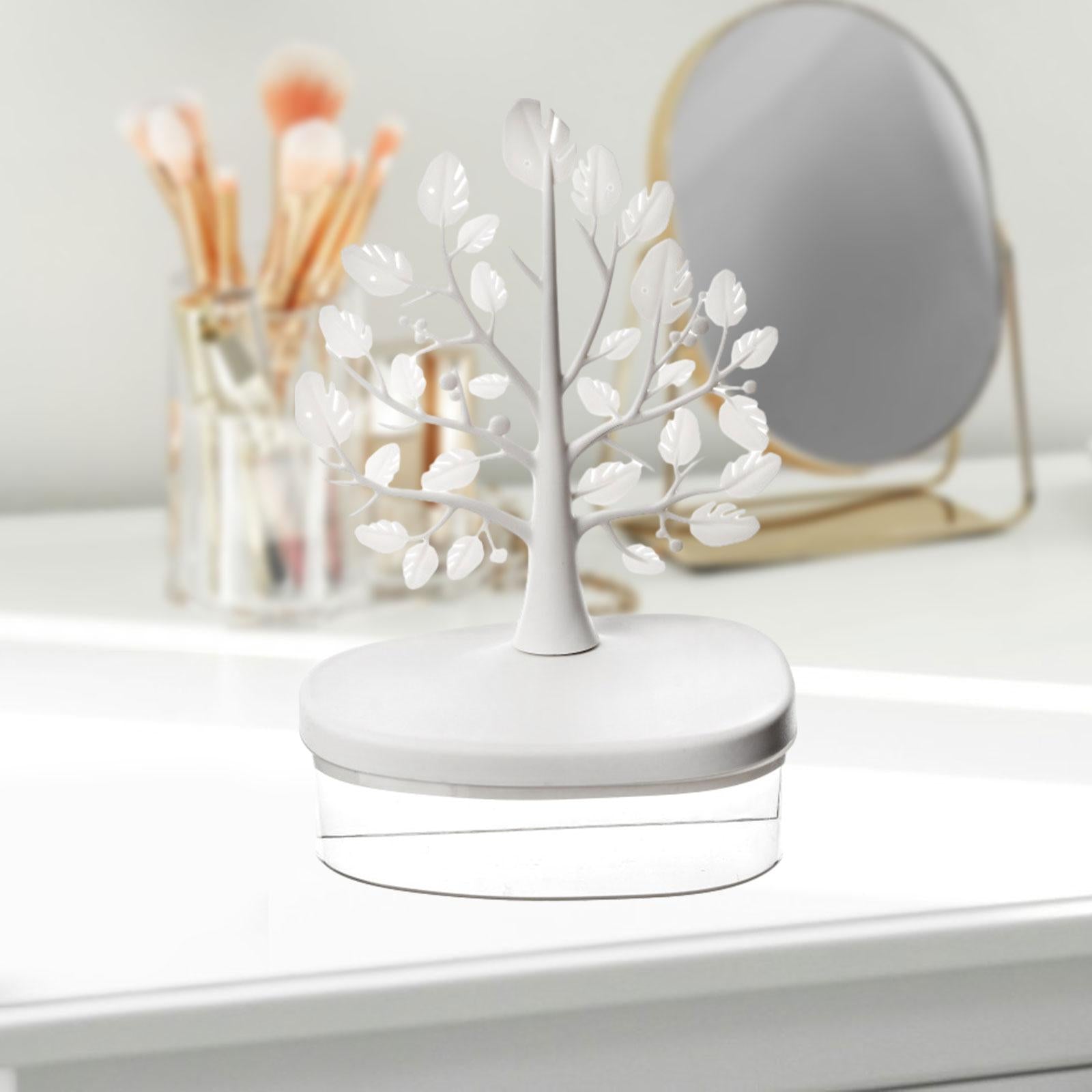 Jewelry Storage Tray Pendant Jewelry Display Stand for Bathroom Dresser Desk white