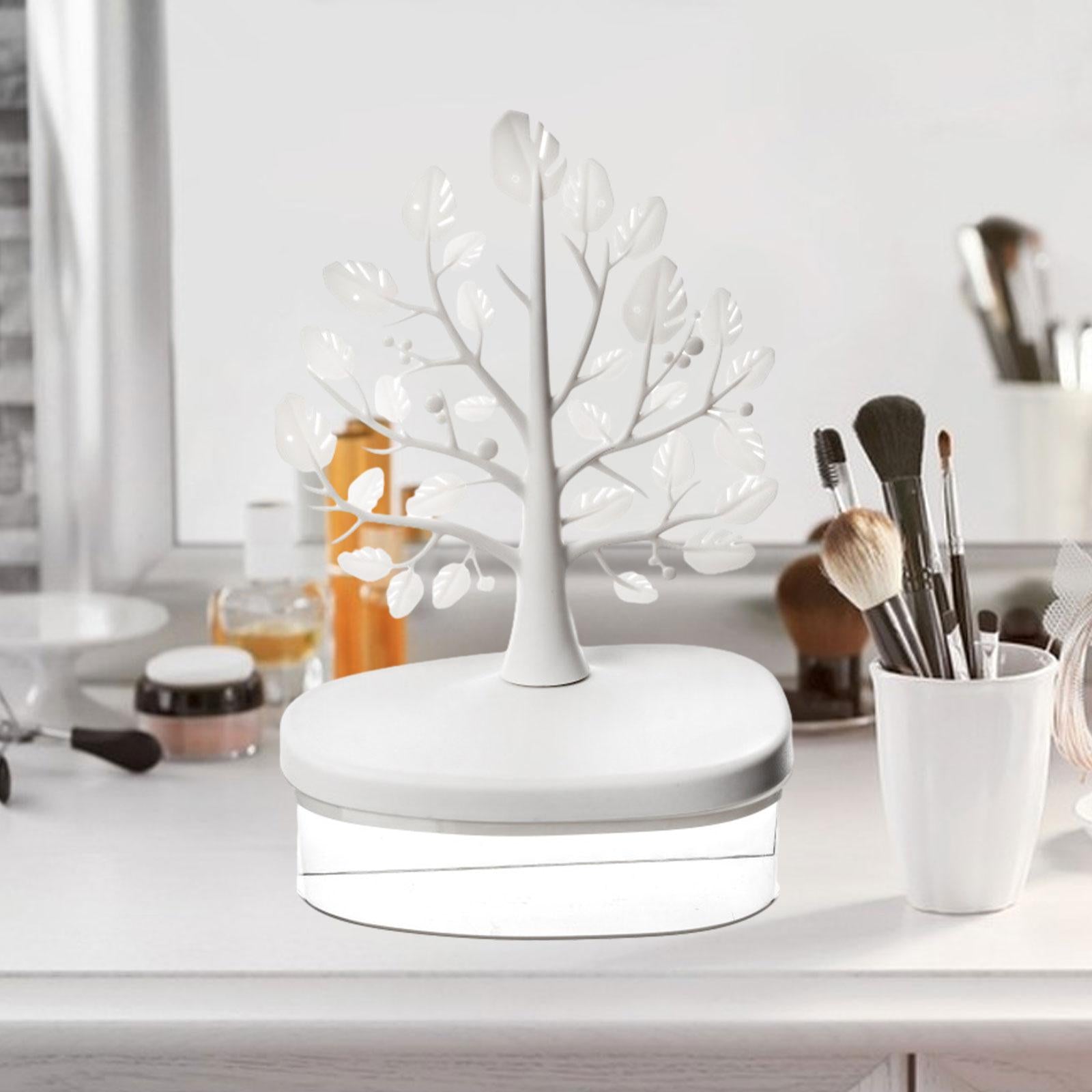 Jewelry Storage Tray Pendant Jewelry Display Stand for Bathroom Dresser Desk white