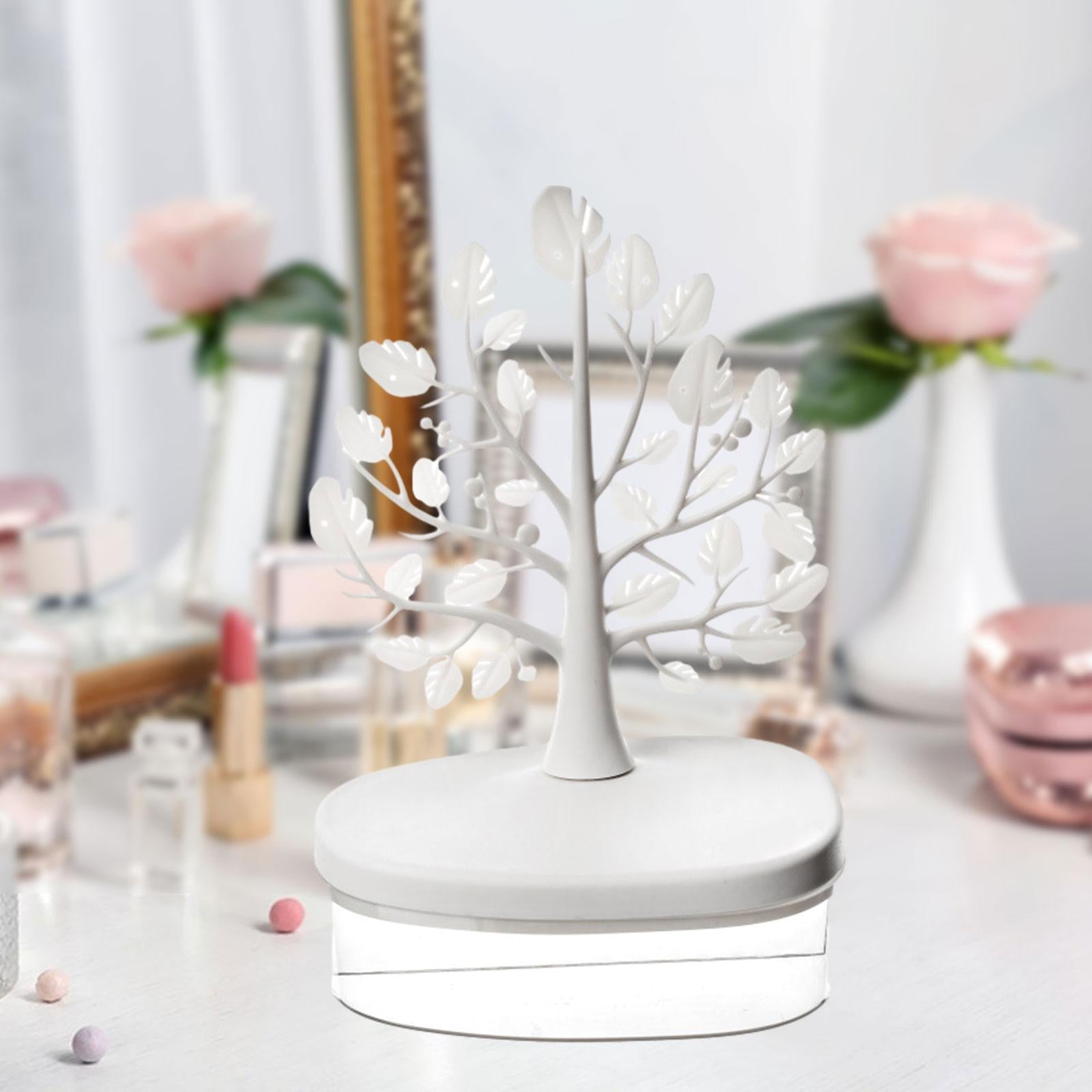 Jewelry Storage Tray Pendant Jewelry Display Stand for Bathroom Dresser Desk white