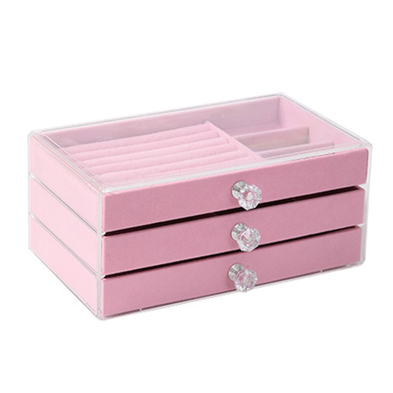 Portable Jewelry Box Rings Earrings Mirrored Jewelry Storage Boxs Home Travel
