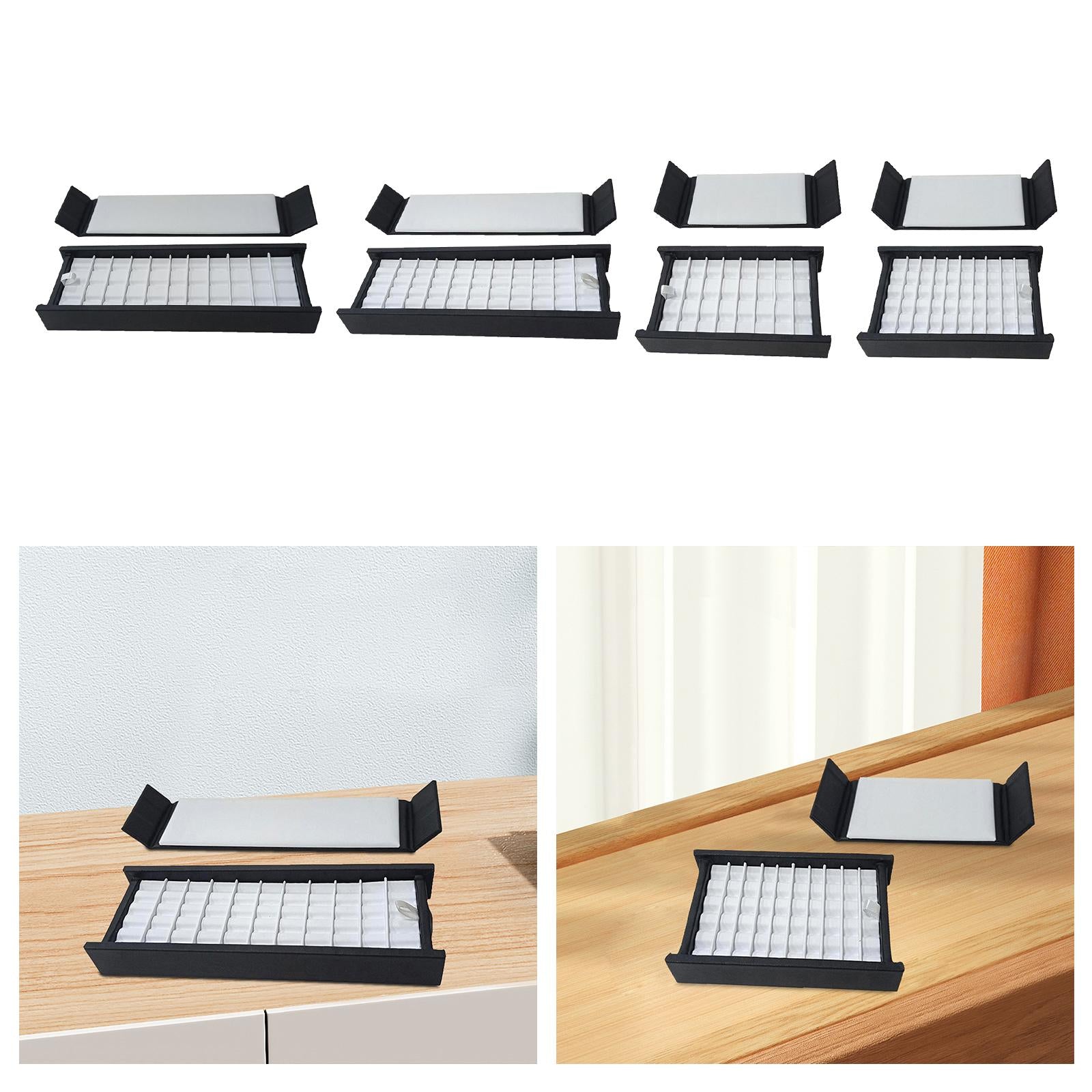 Jewelry Box Rectangular Jewelry Storage Box for Earrings Bracelets Ear Studs L 33 Grid