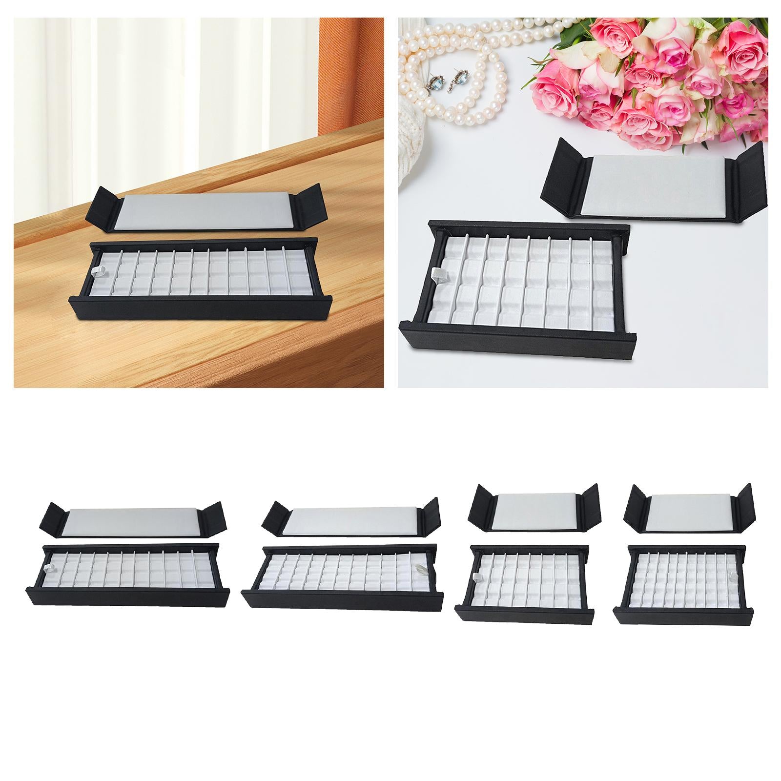 Jewelry Box Rectangular Jewelry Storage Box for Earrings Bracelets Ear Studs L 33 Grid