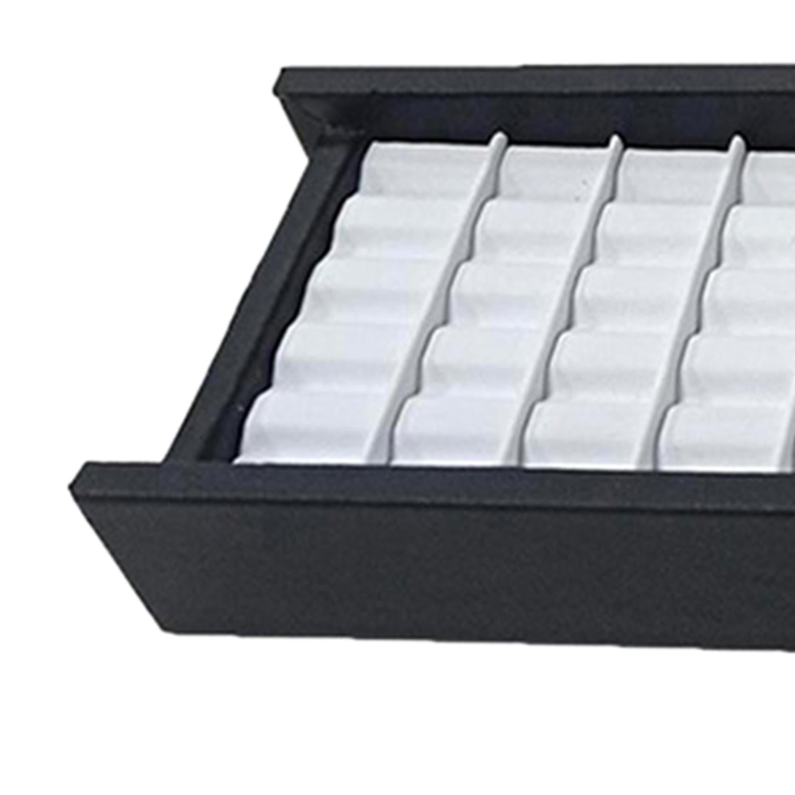 Jewelry Box Rectangular Jewelry Storage Box for Earrings Bracelets Ear Studs L 55 Grid