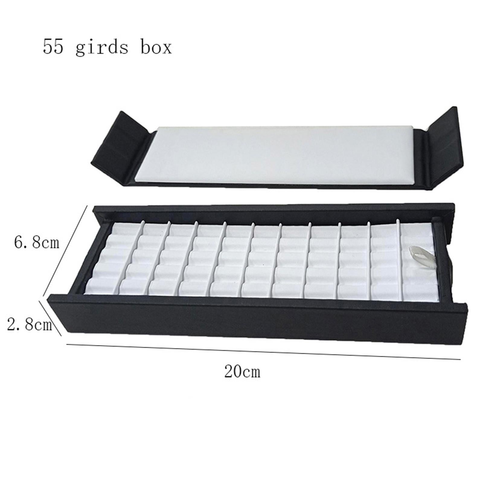 Jewelry Box Rectangular Jewelry Storage Box for Earrings Bracelets Ear Studs L 55 Grid