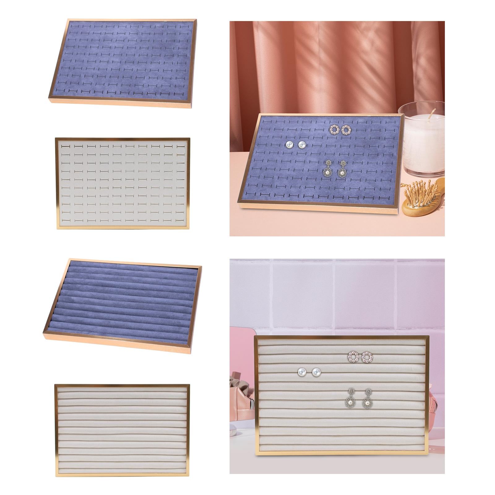 Jewelry Organizer Tray Jewelry Storage Tray for Props Dresser Live Broadcast Gray 100 Holes