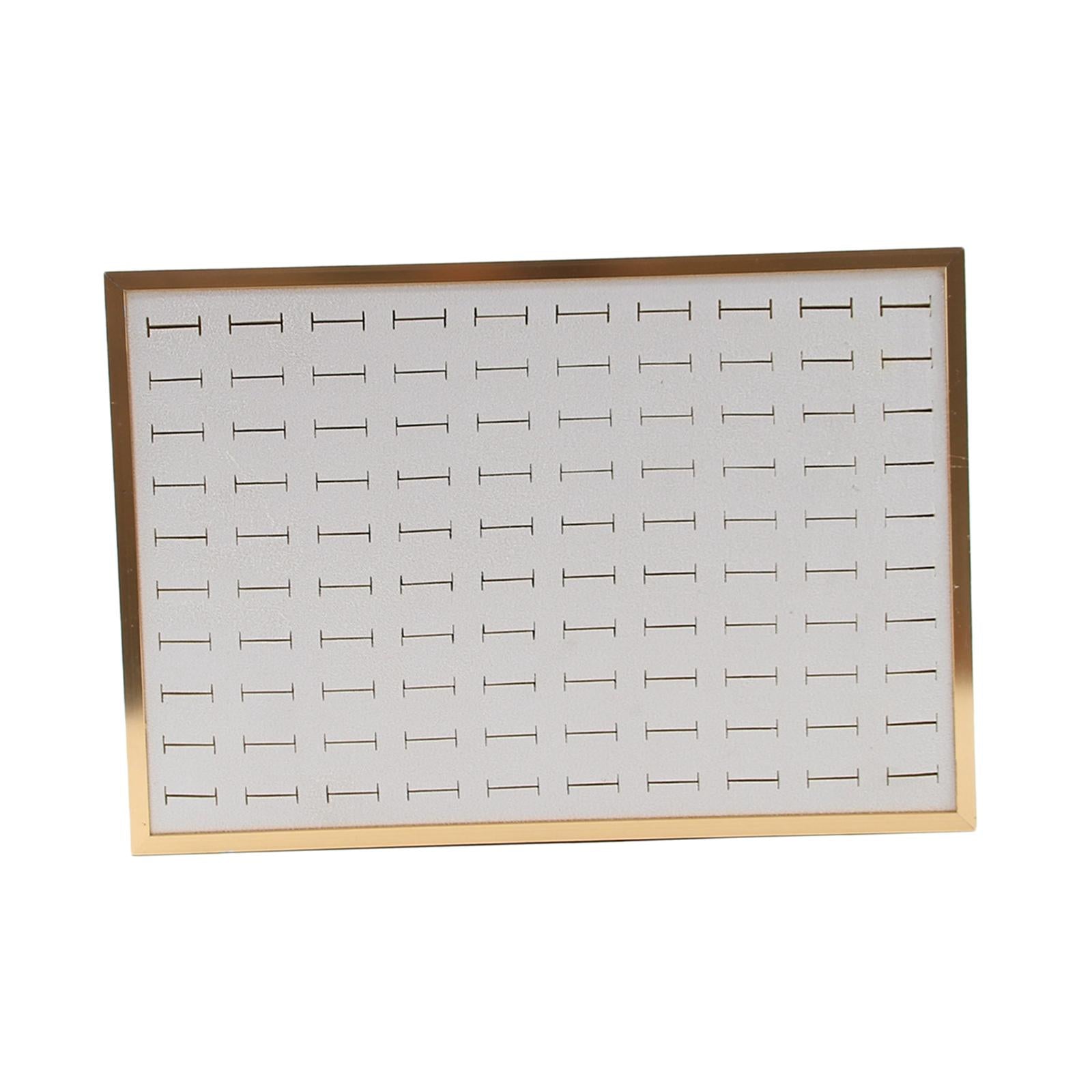 Jewelry Organizer Tray Jewelry Storage Tray for Props Dresser Live Broadcast Beige 100 Holes
