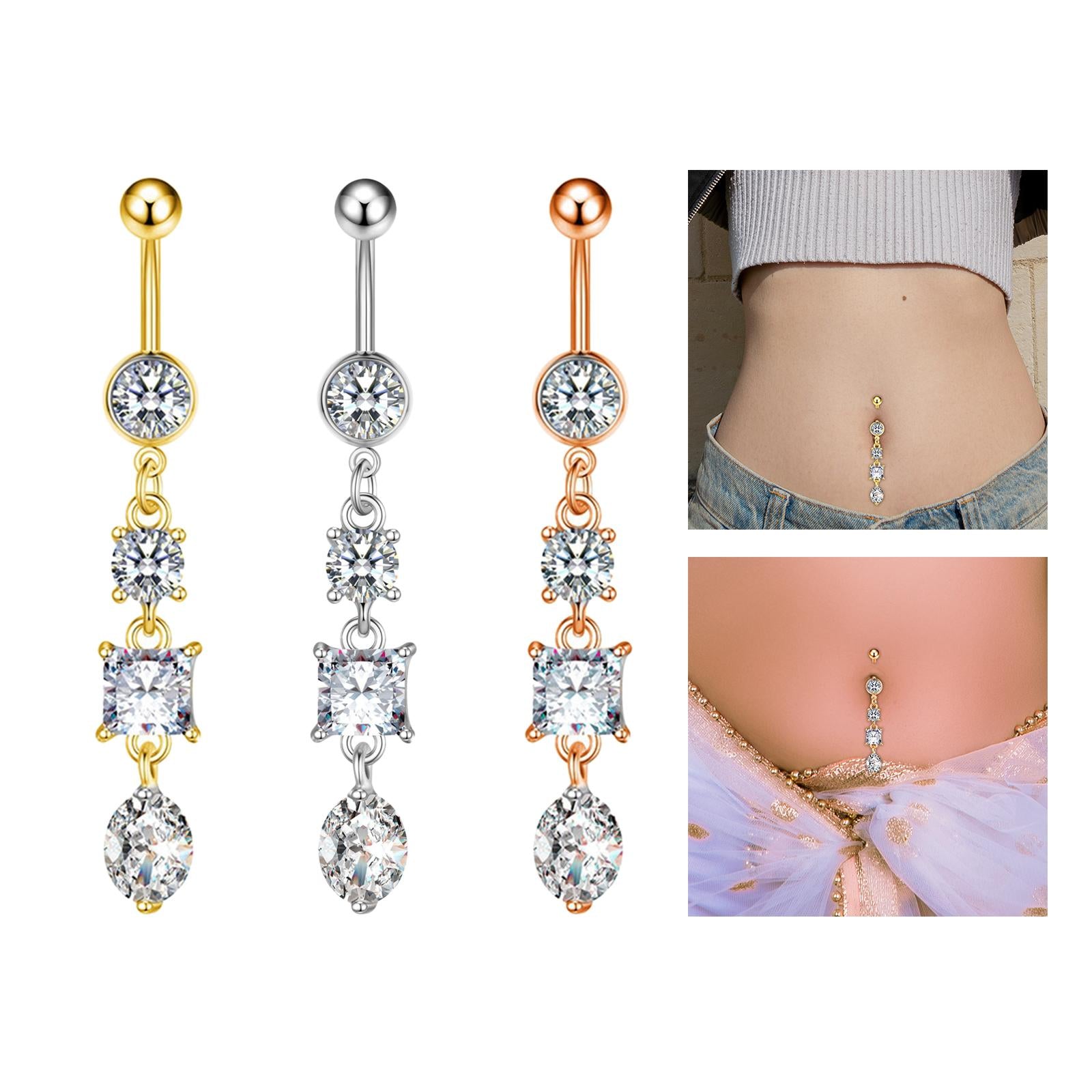 Belly Button Ring Decor Fashion Belly Piercing Hoop Gifts Dangle Belly Rings Golden