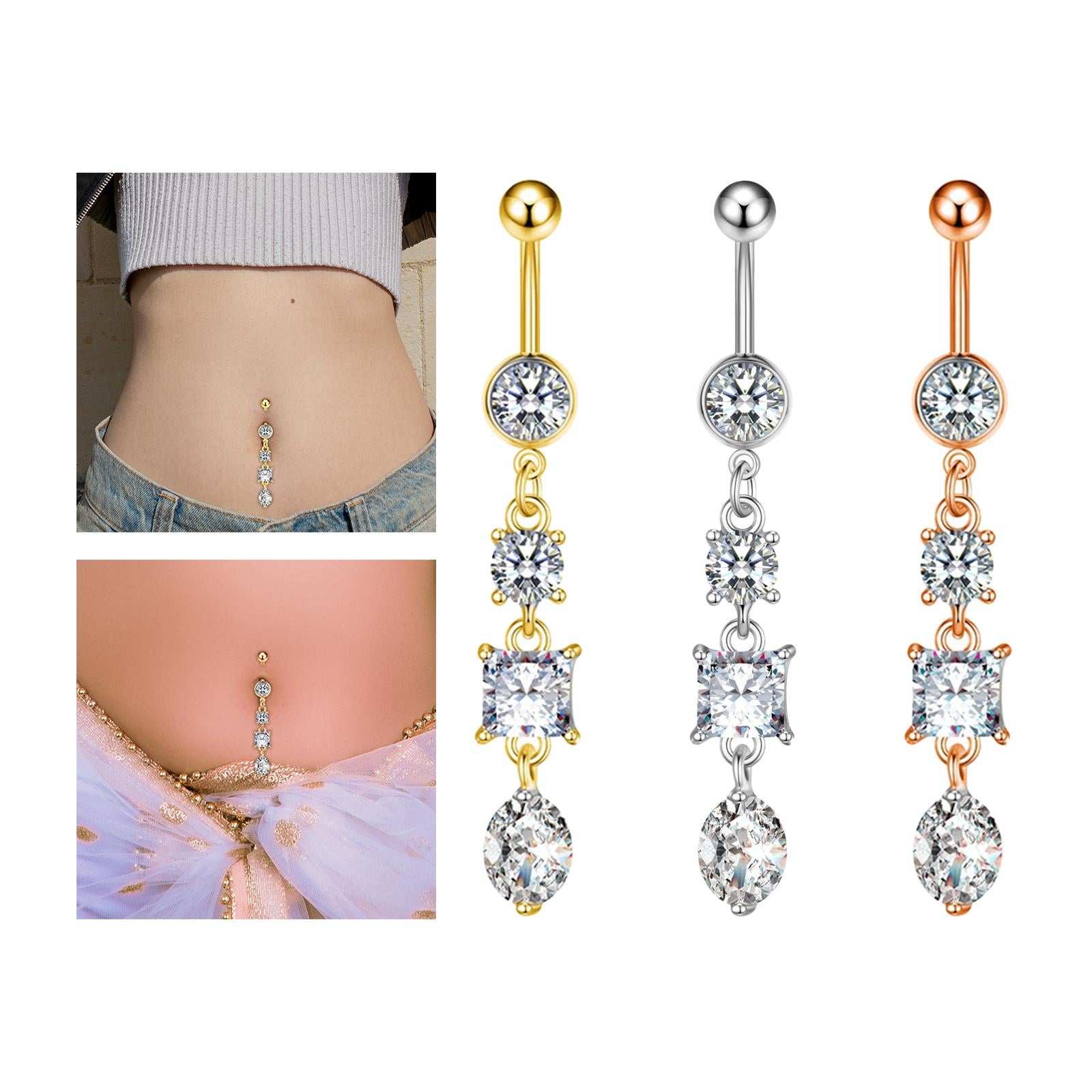 Belly Button Ring Decor Fashion Belly Piercing Hoop Gifts Dangle Belly Rings Golden
