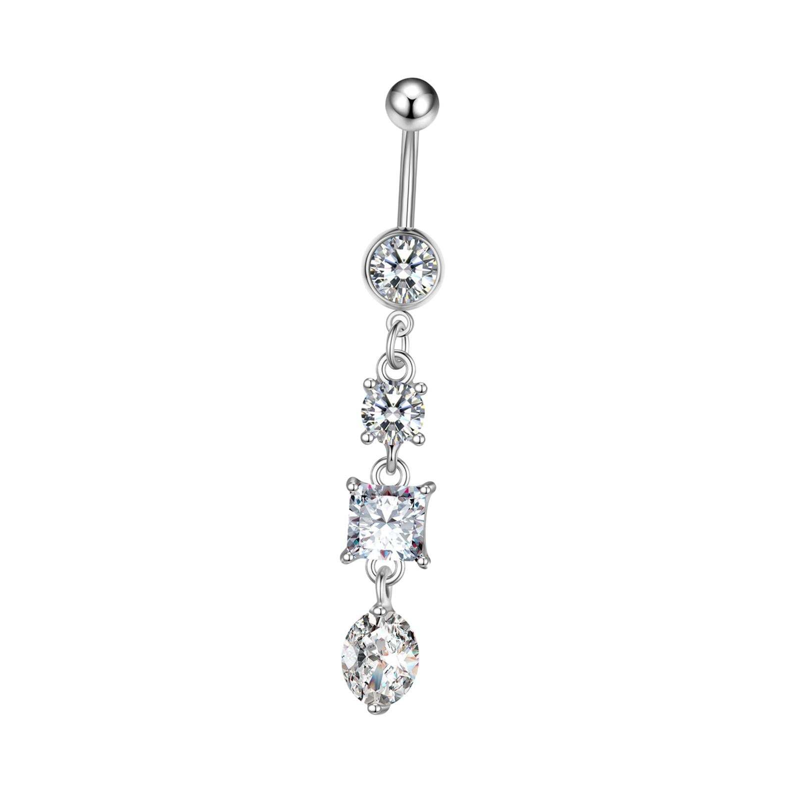 Belly Button Ring Decor Fashion Belly Piercing Hoop Gifts Dangle Belly Rings Silver