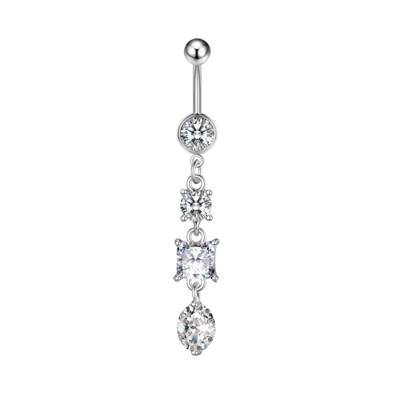 Belly Button Ring Decor Fashion Belly Piercing Hoop Gifts Dangle Belly Rings Silver