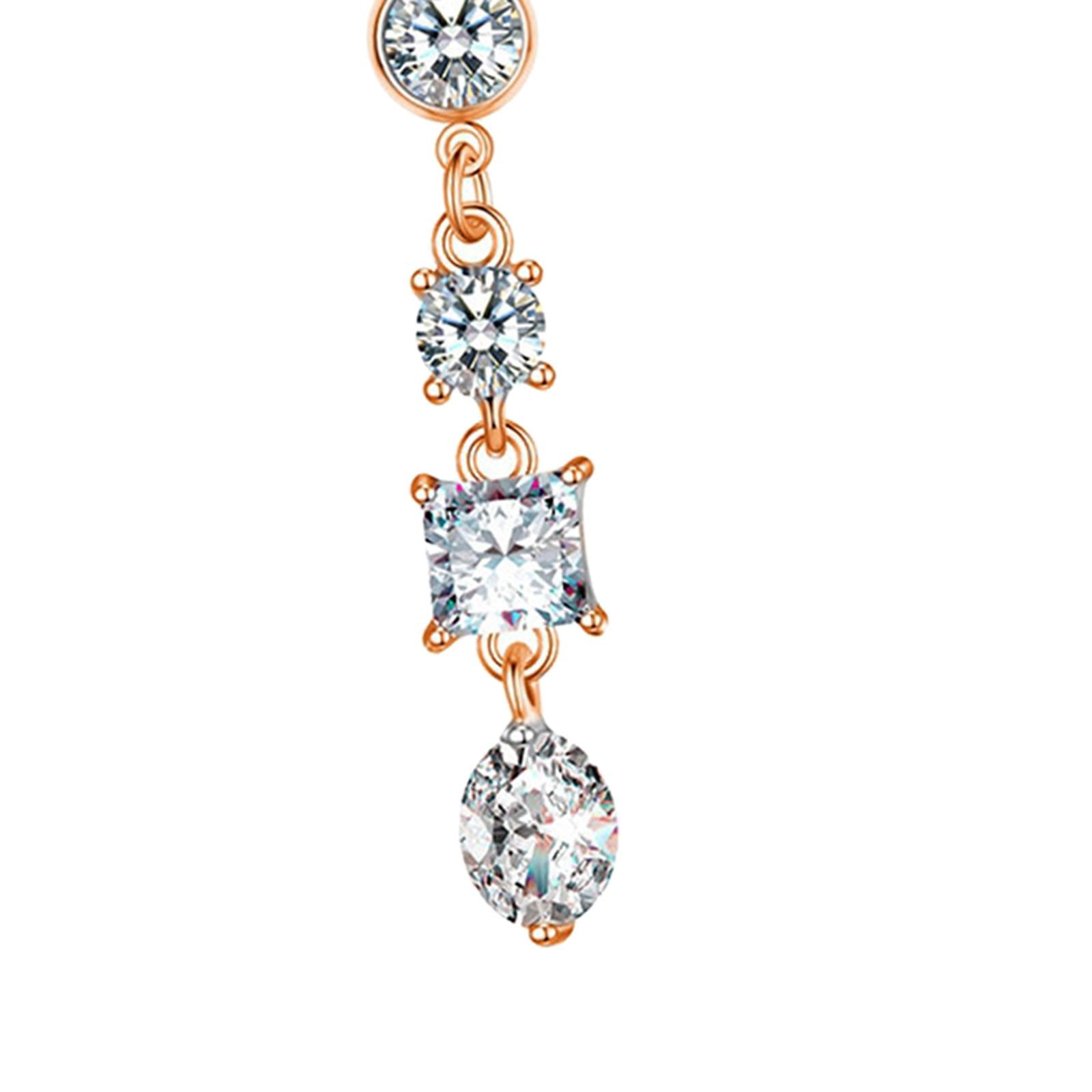 Belly Button Ring Decor Fashion Belly Piercing Hoop Gifts Dangle Belly Rings Rose Golden