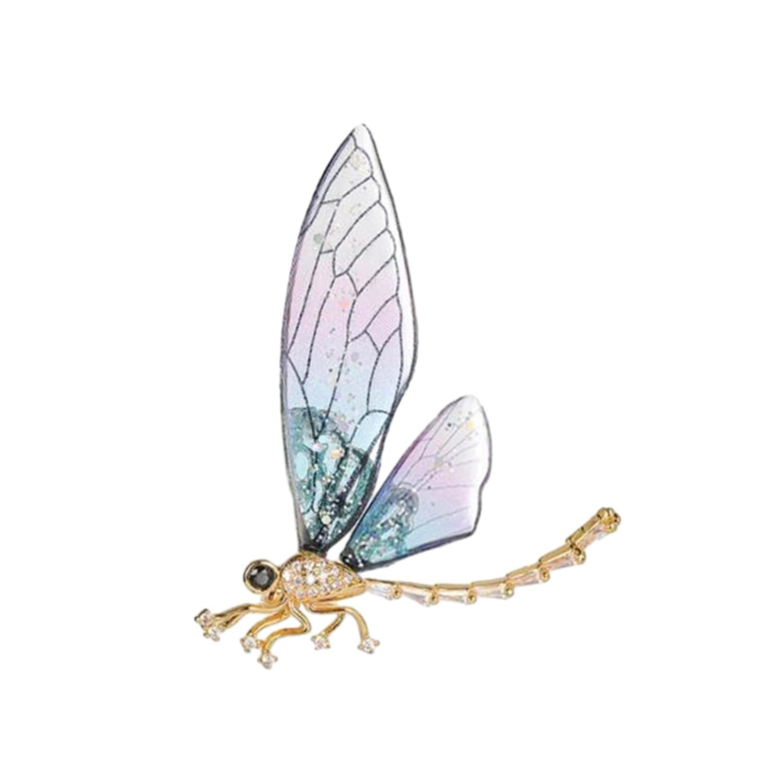 Dragonfly Brooch Pin Decors Rhinestone Brooches for Clothing Birthday Wedding