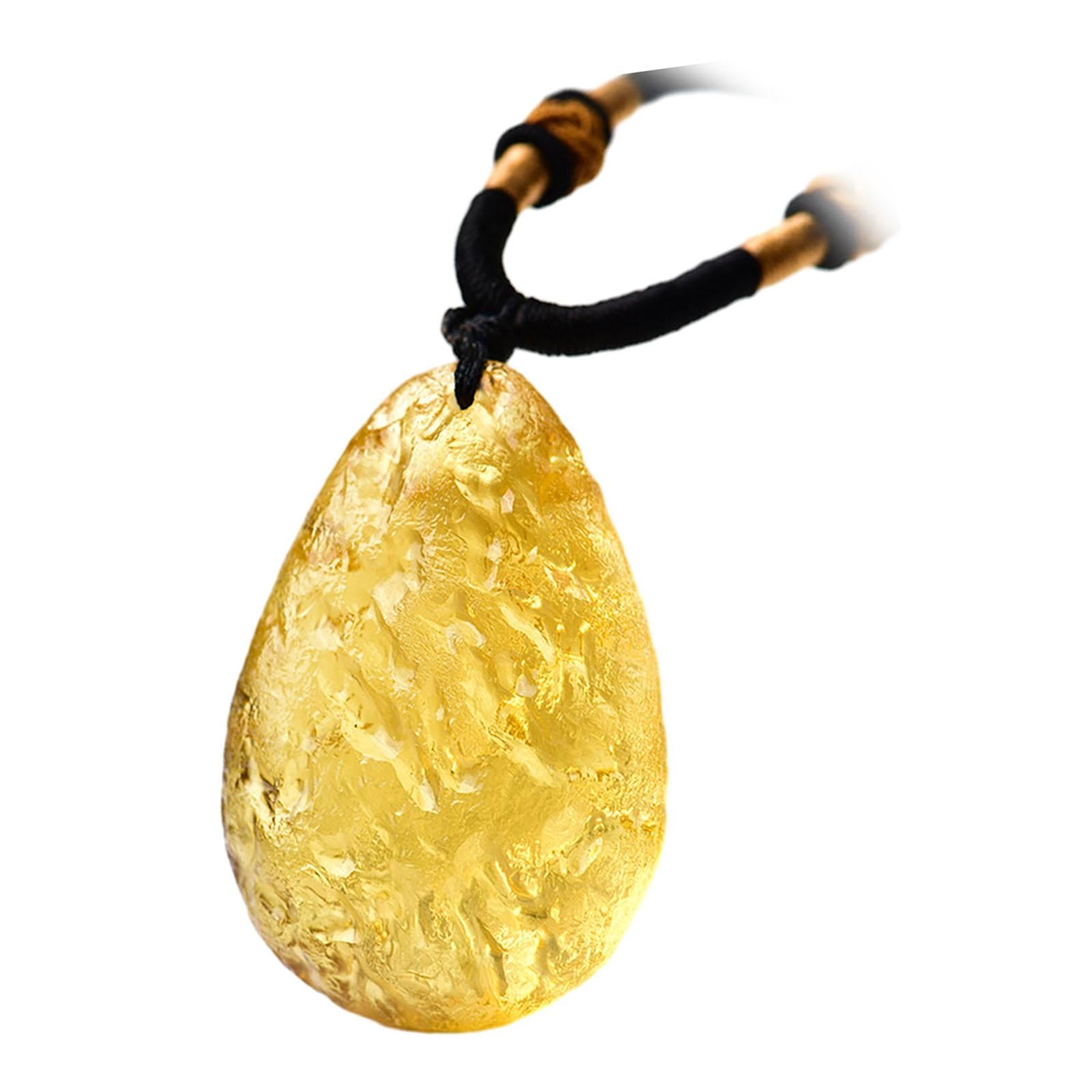 Pendant Necklace Ornament Teardrop Pendant for Anniversary Birthday Festival Yellow