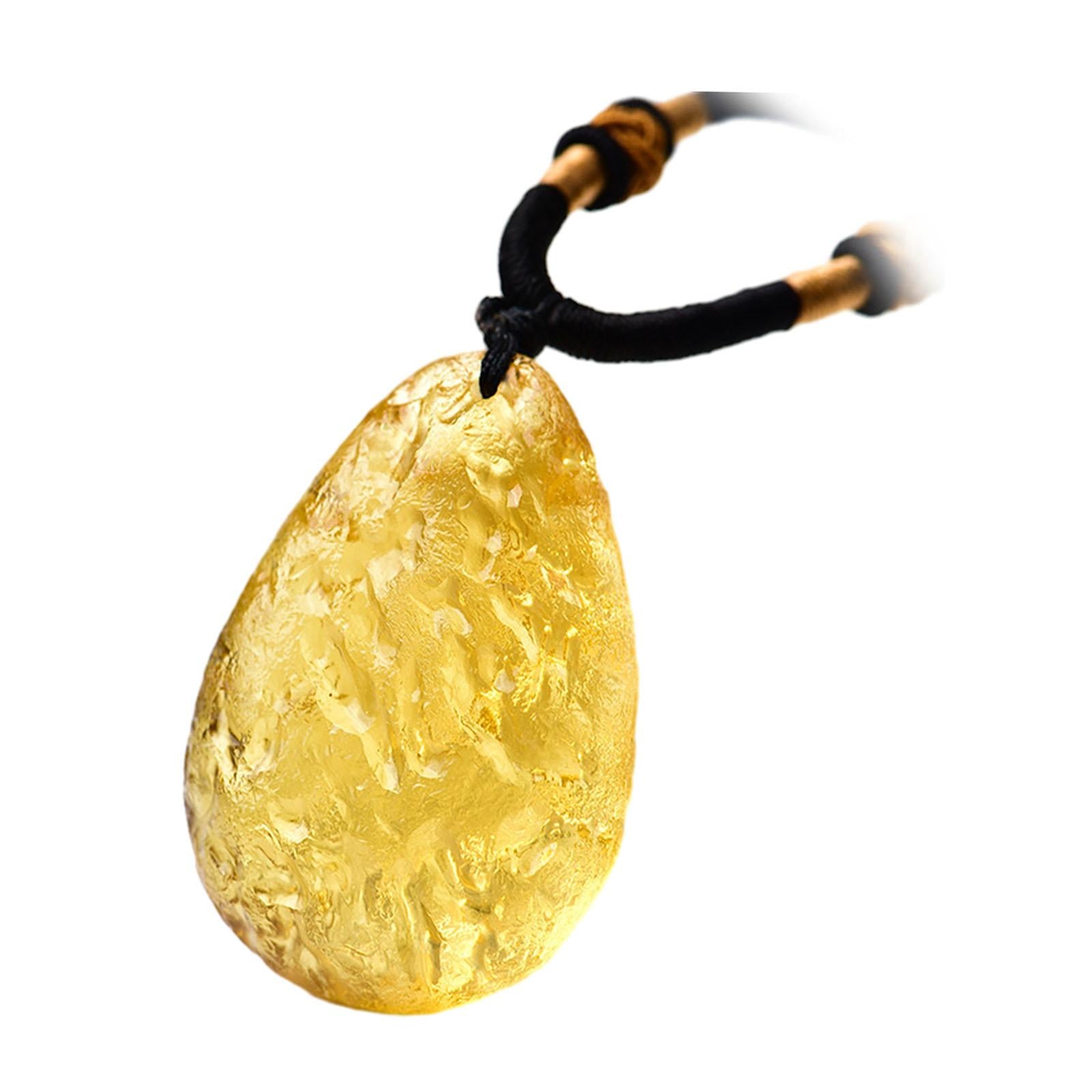 Pendant Necklace Ornament Teardrop Pendant for Anniversary Birthday Festival Yellow