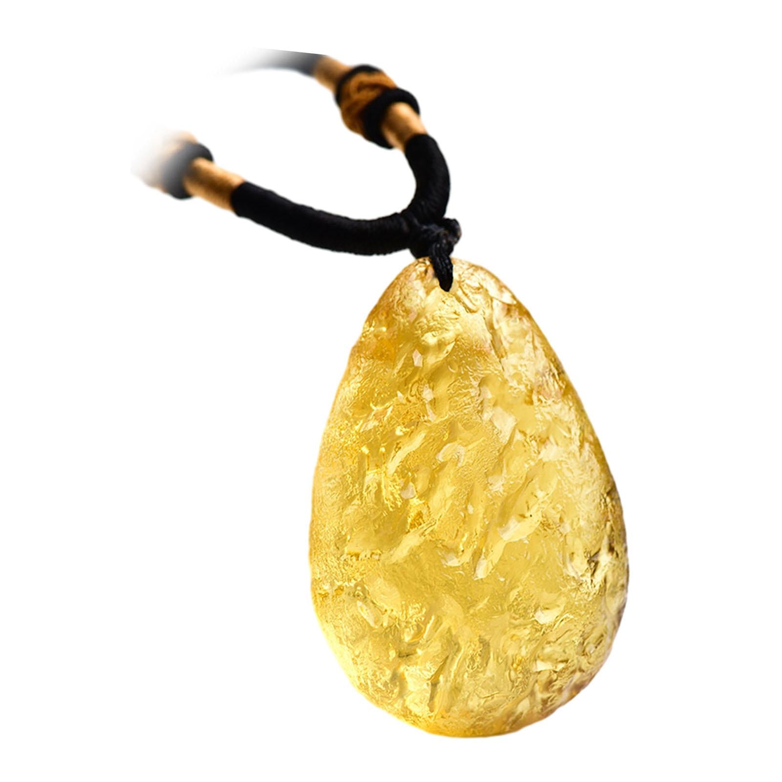 Pendant Necklace Ornament Teardrop Pendant for Anniversary Birthday Festival Yellow