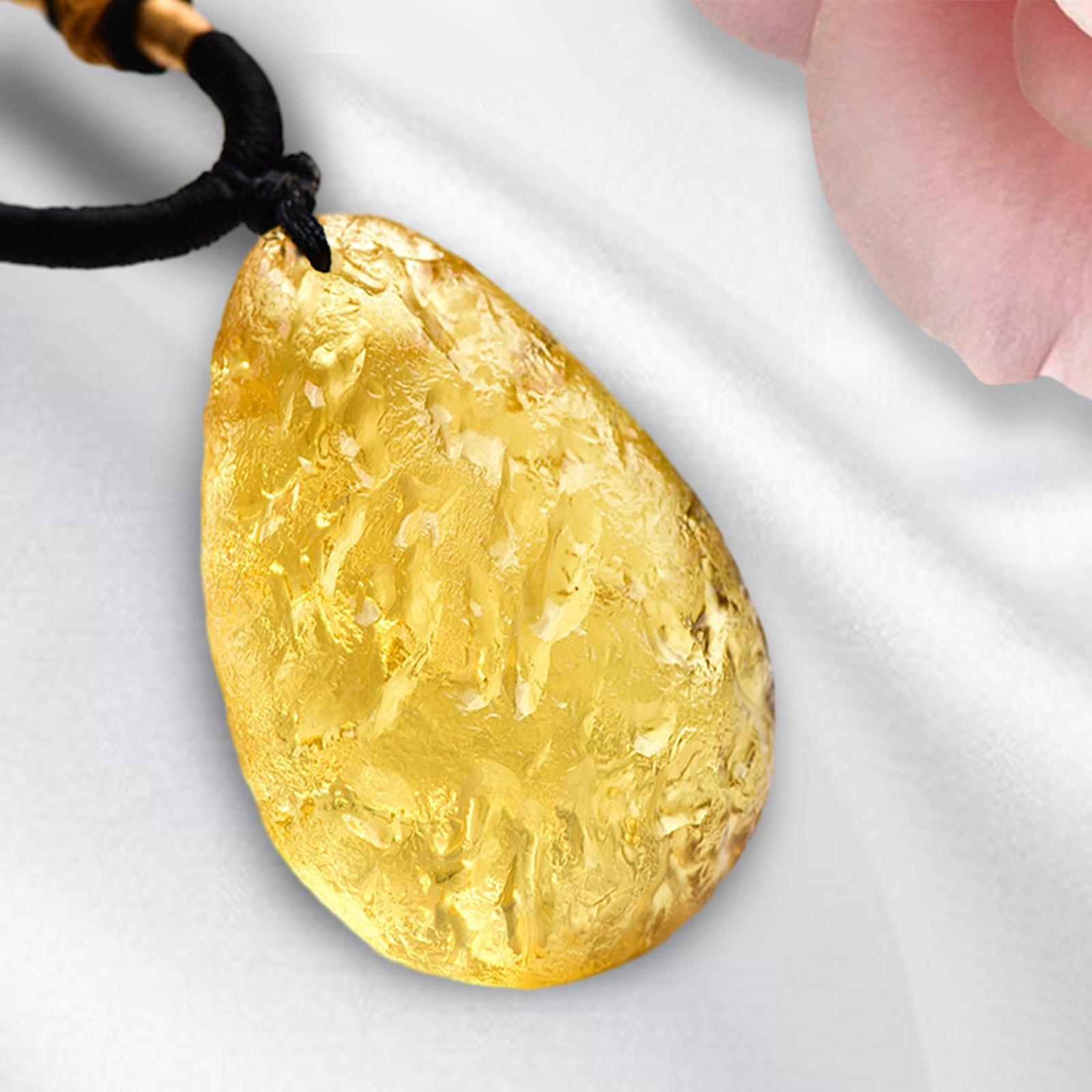 Pendant Necklace Ornament Teardrop Pendant for Anniversary Birthday Festival Yellow