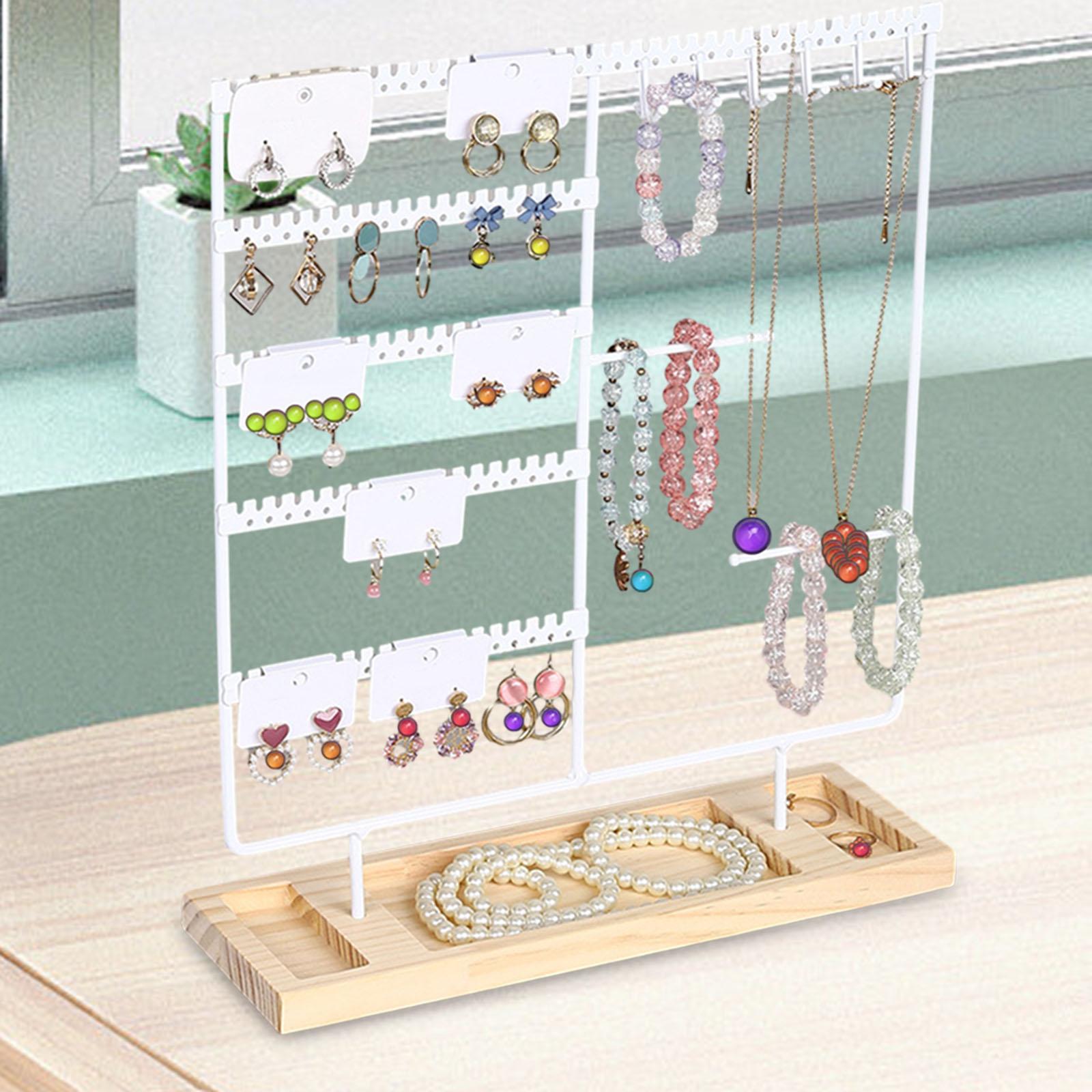 Jewelry Rack Rings Jewelry Stand for Jewelry Store Dresser Live Broadcasting White
