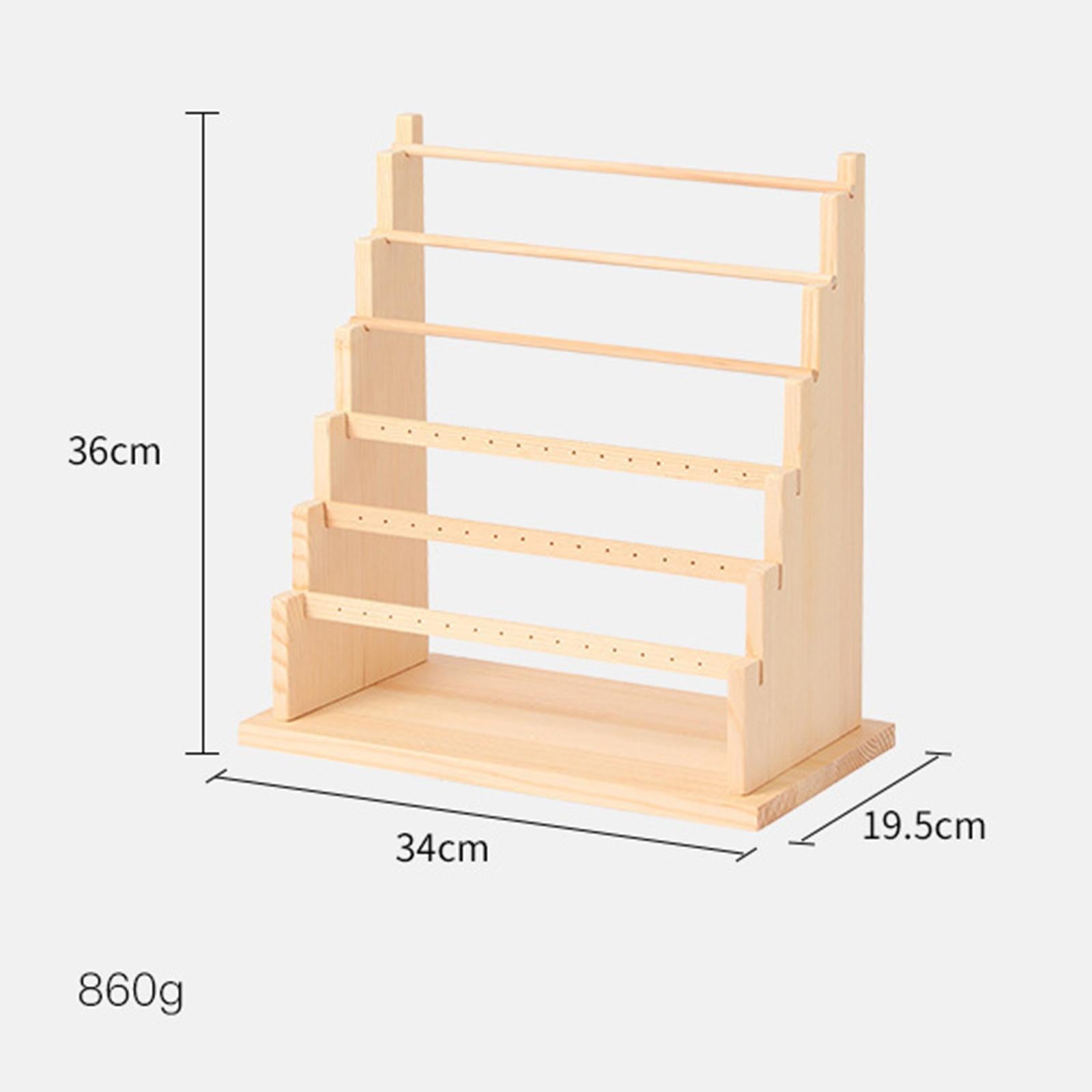 Earrings Display Stand Wooden Jewelry Shelf for Women for Stores Showcase 6 Tier
