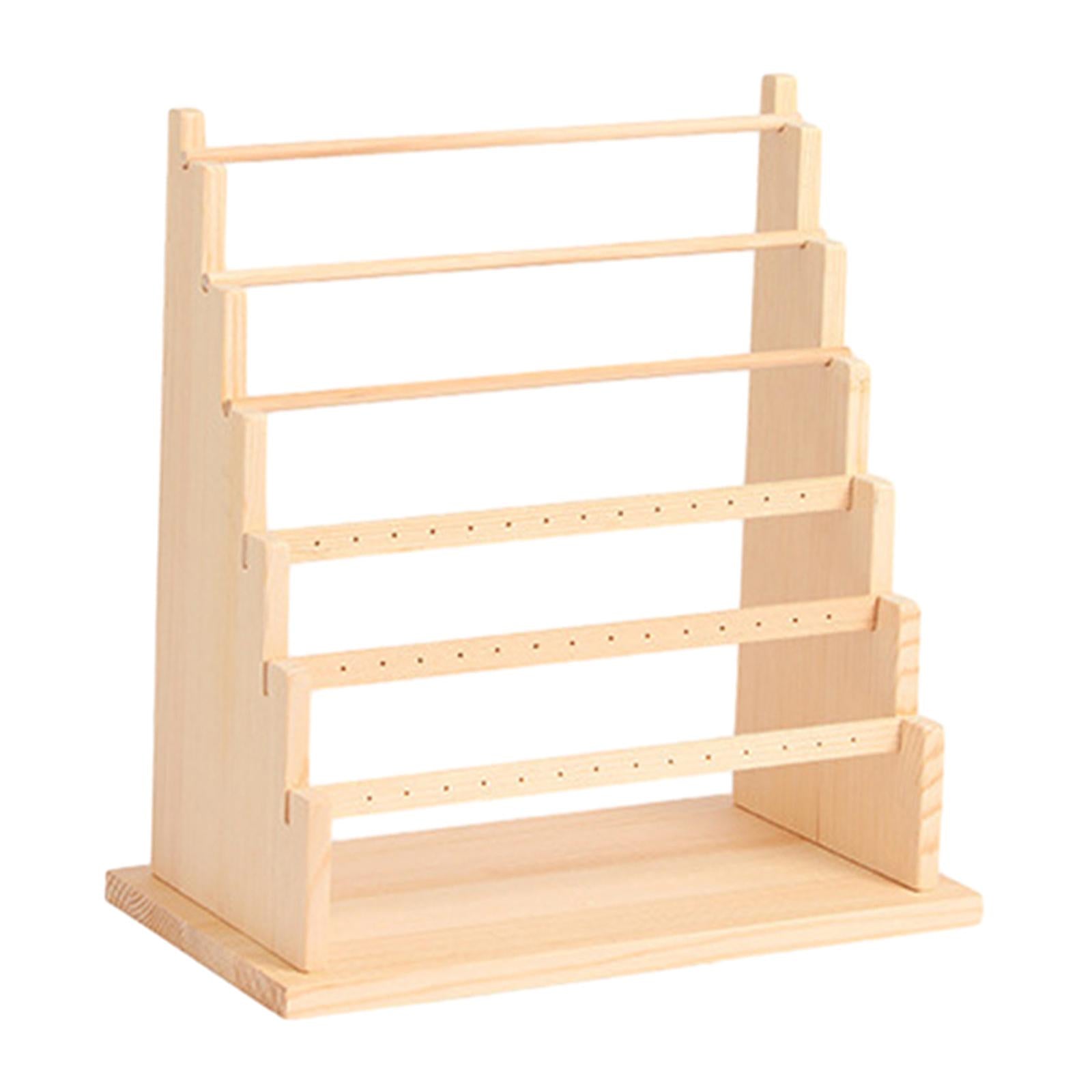 Earrings Display Stand Wooden Jewelry Shelf for Women for Stores Showcase 6 Tier