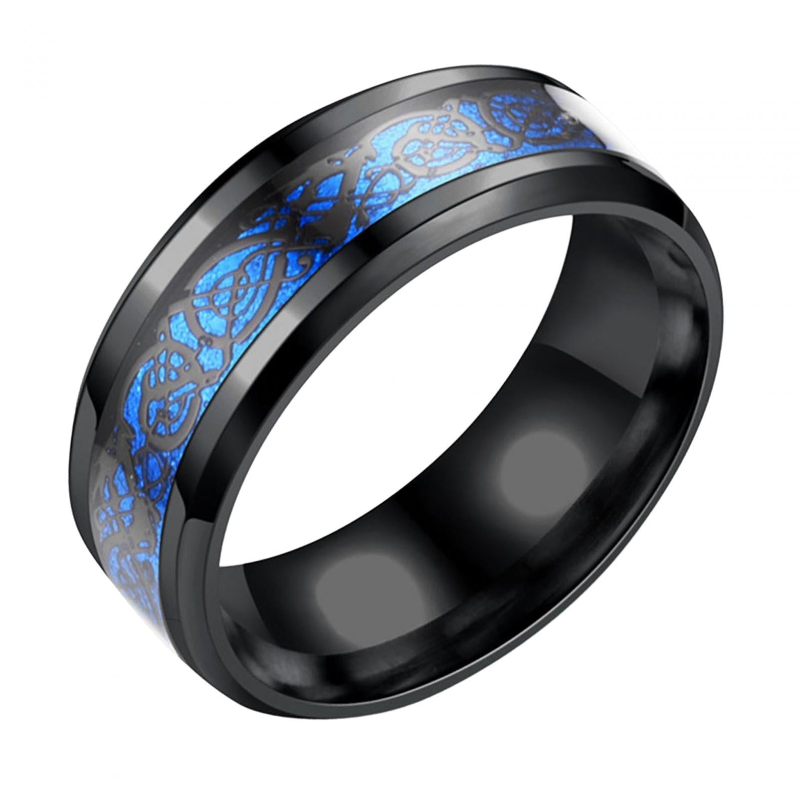 Men Ring Simple Dragon Pattern Ring for Party Birthday Gifts Valentine's Day 17.4mm