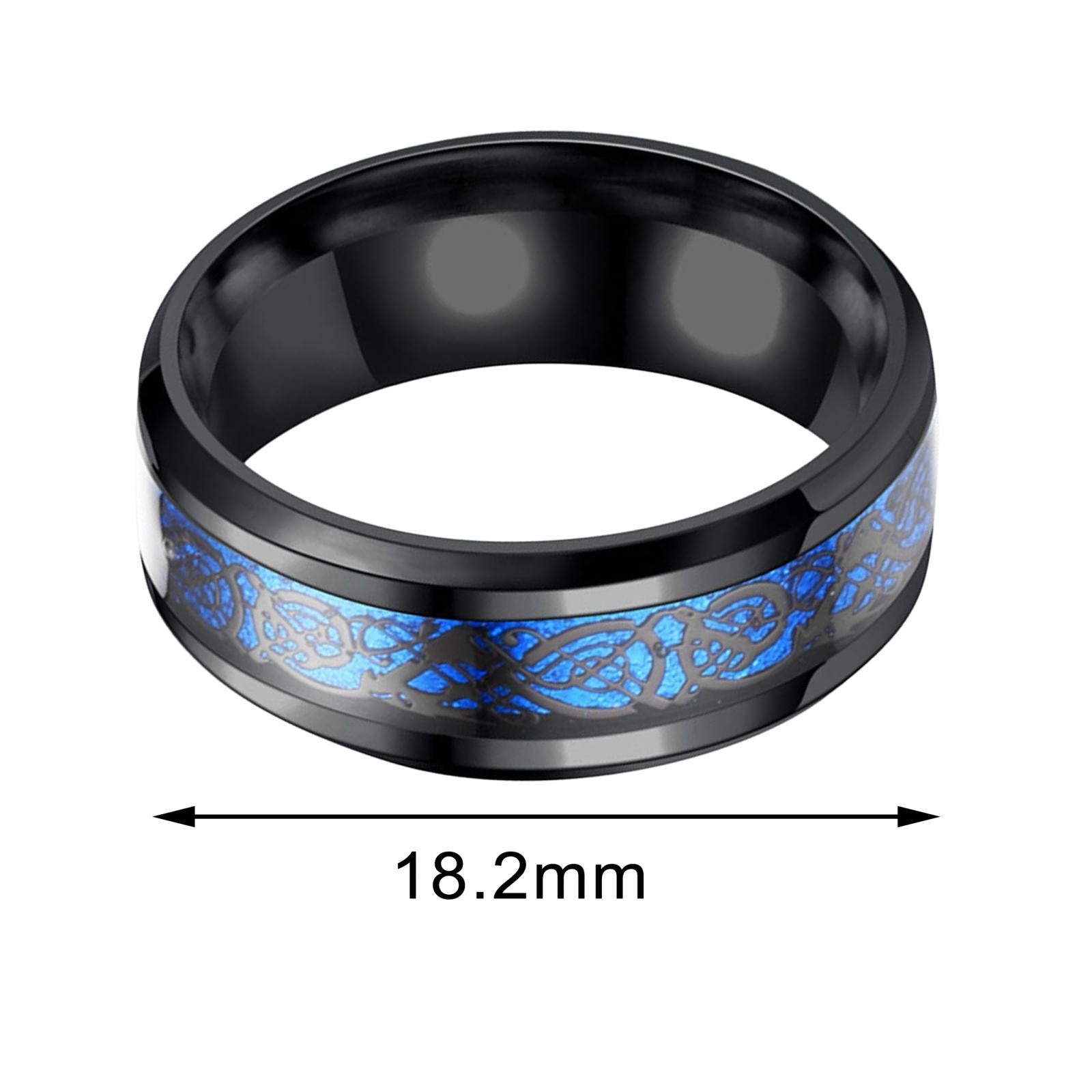 Men Ring Simple Dragon Pattern Ring for Party Birthday Gifts Valentine's Day 18.2mm