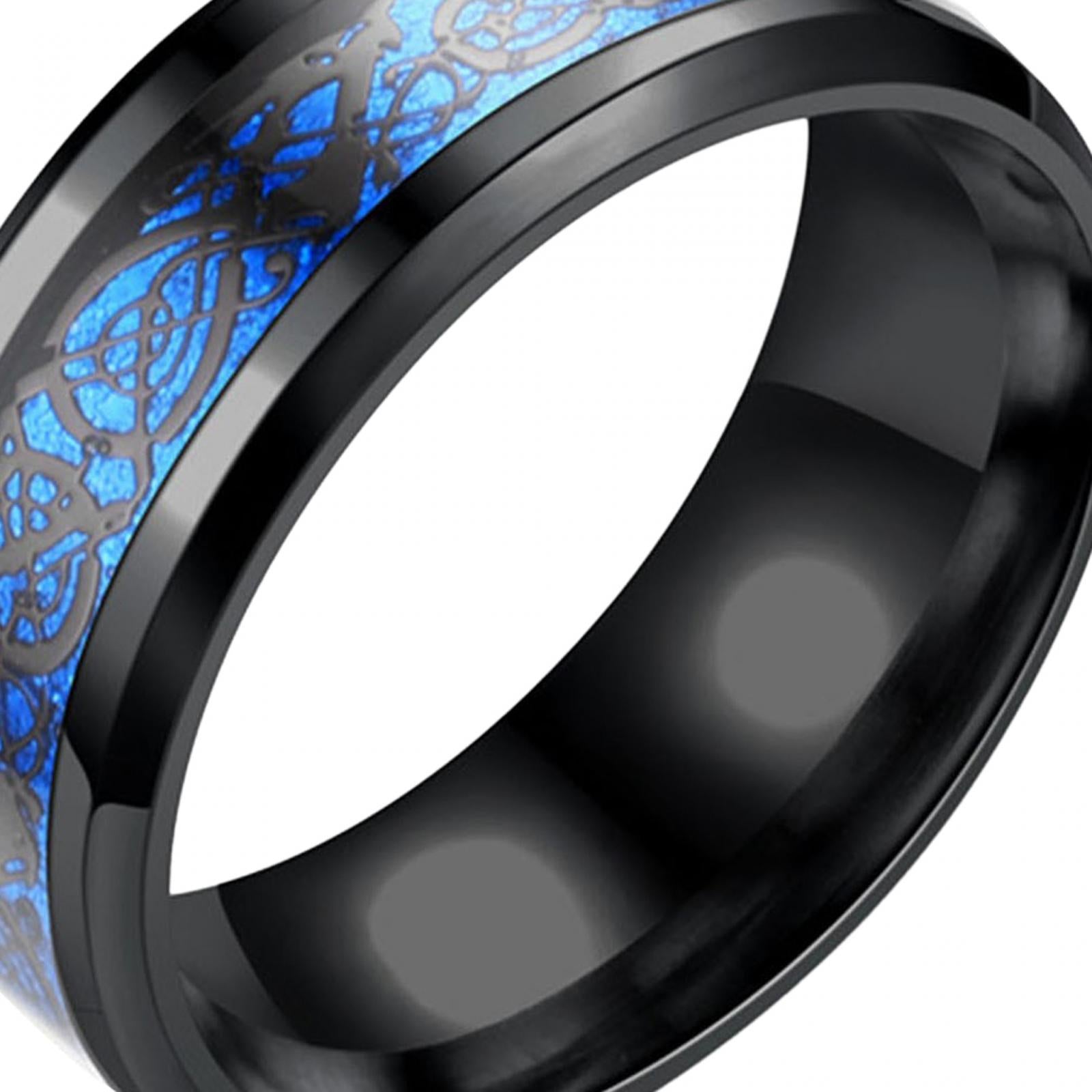Men Ring Simple Dragon Pattern Ring for Party Birthday Gifts Valentine's Day 19mm