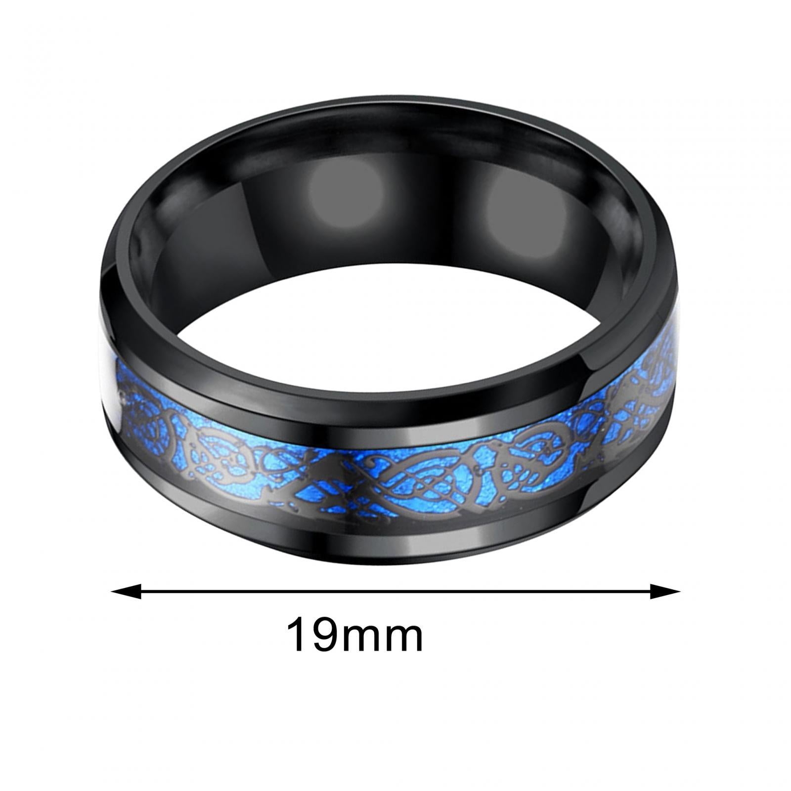 Men Ring Simple Dragon Pattern Ring for Party Birthday Gifts Valentine's Day 19mm