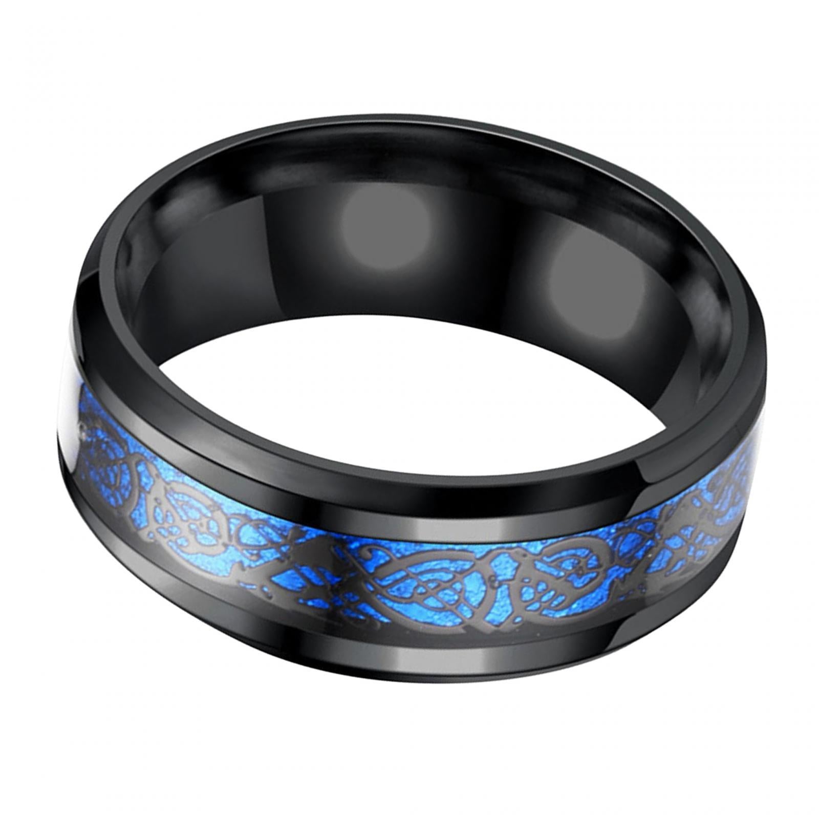 Men Ring Simple Dragon Pattern Ring for Party Birthday Gifts Valentine's Day 19mm