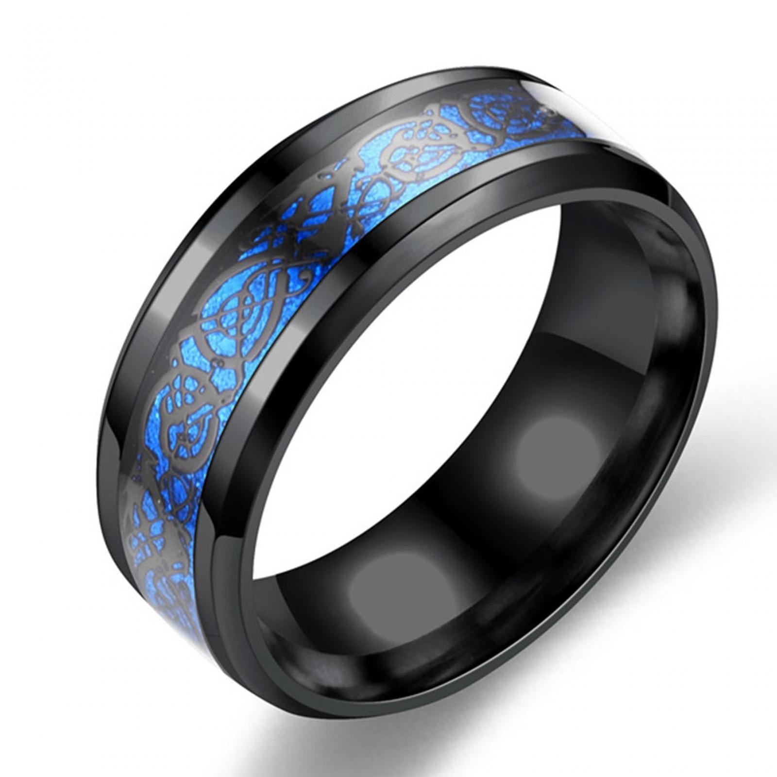 Men Ring Simple Dragon Pattern Ring for Party Birthday Gifts Valentine's Day 19mm