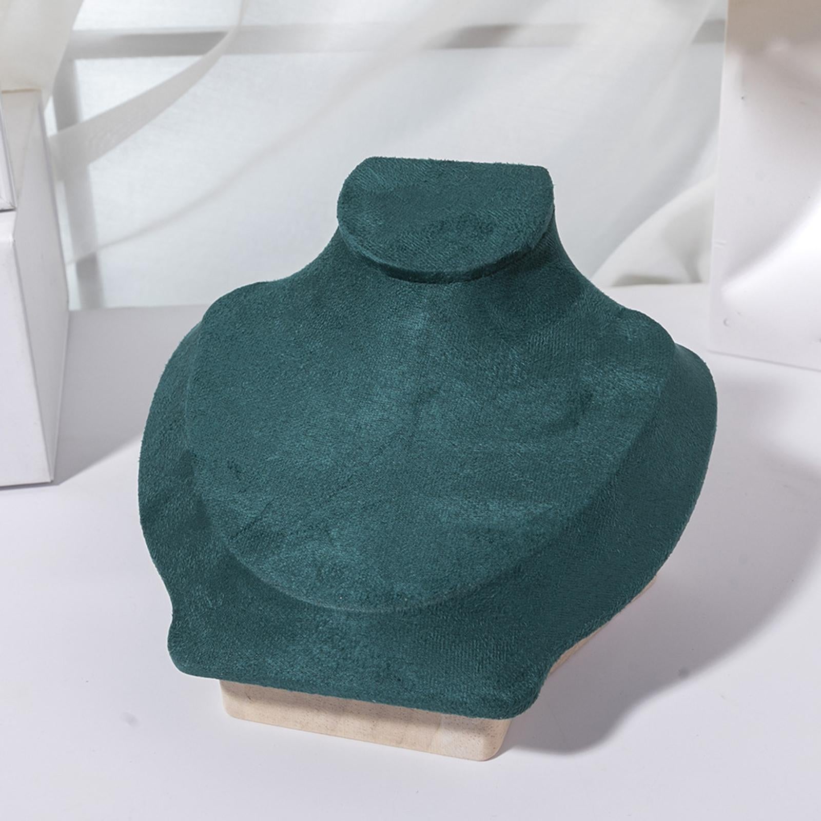 Jewelry Bust Wood Pendant Show Necklace Bust for Girls Bedroom Retail Stores Green