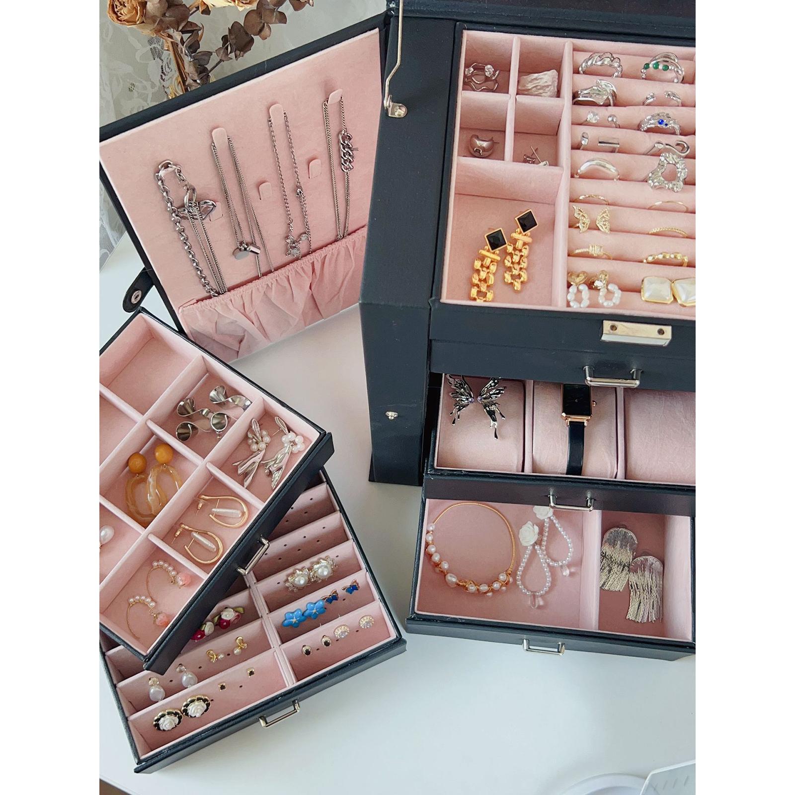 Jewelry Box PU Portable Jewelry Storage Box for Bracelets Earrings Ornaments