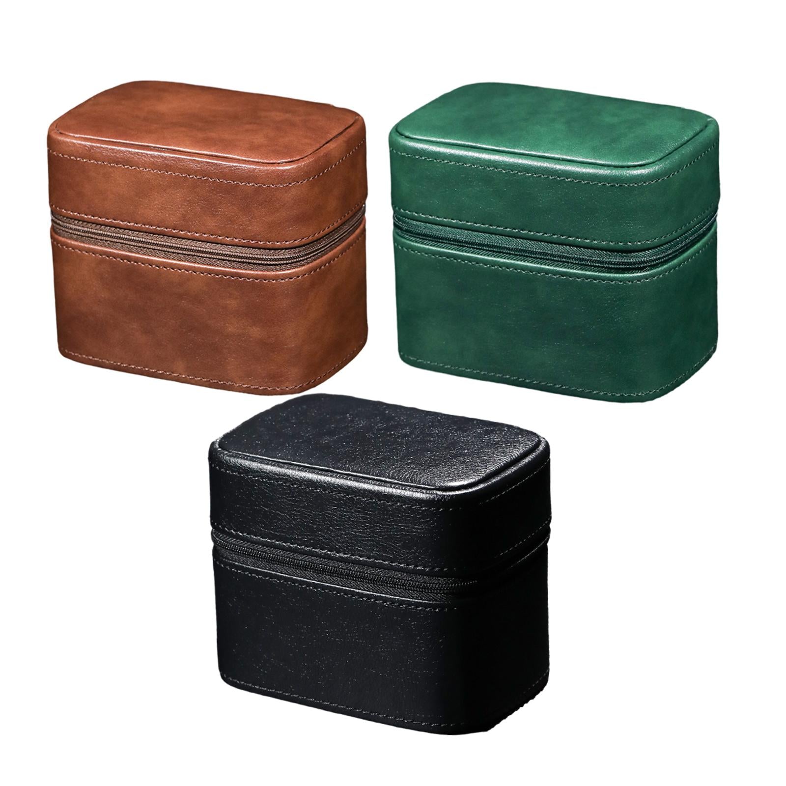 Watch Jewelry Box Container Watch Storage Travel Case Jewelry Organizer Case Brown