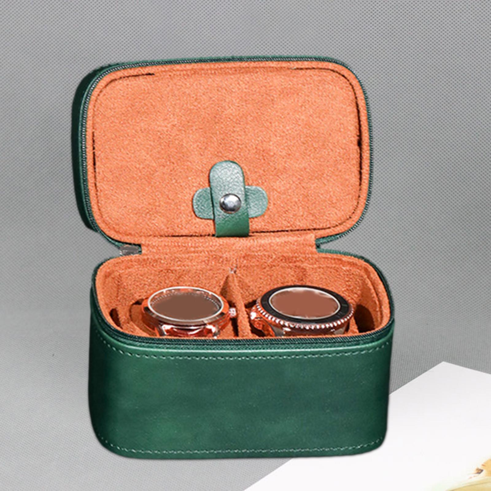 Watch Jewelry Box Container Watch Storage Travel Case Jewelry Organizer Case Green
