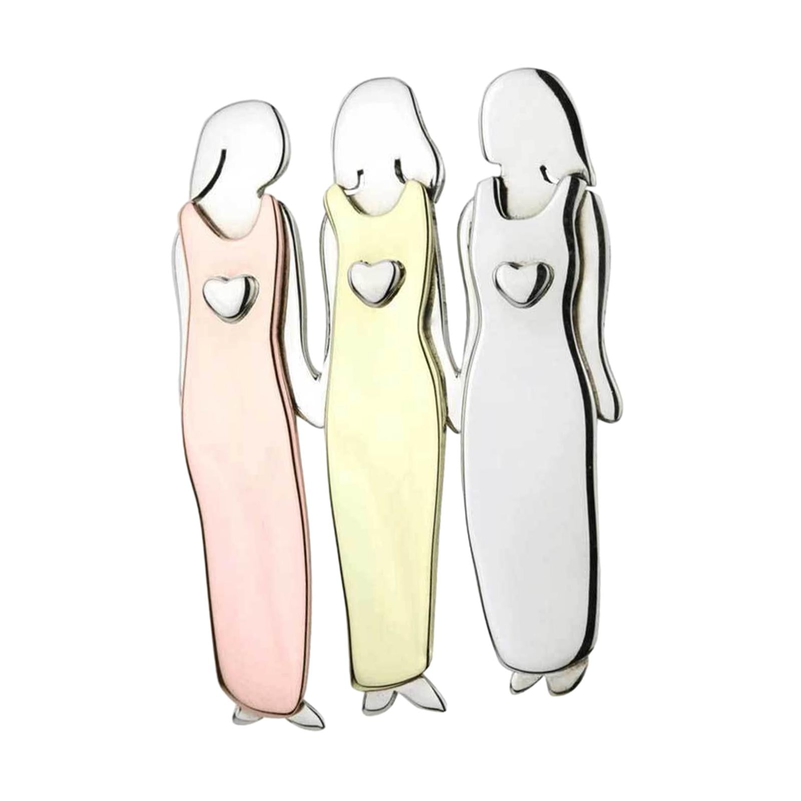 Sisters Brooch Pin Elegant Fashion Cute Sisters Badge for Shirt Cardigan Hat 3 persons