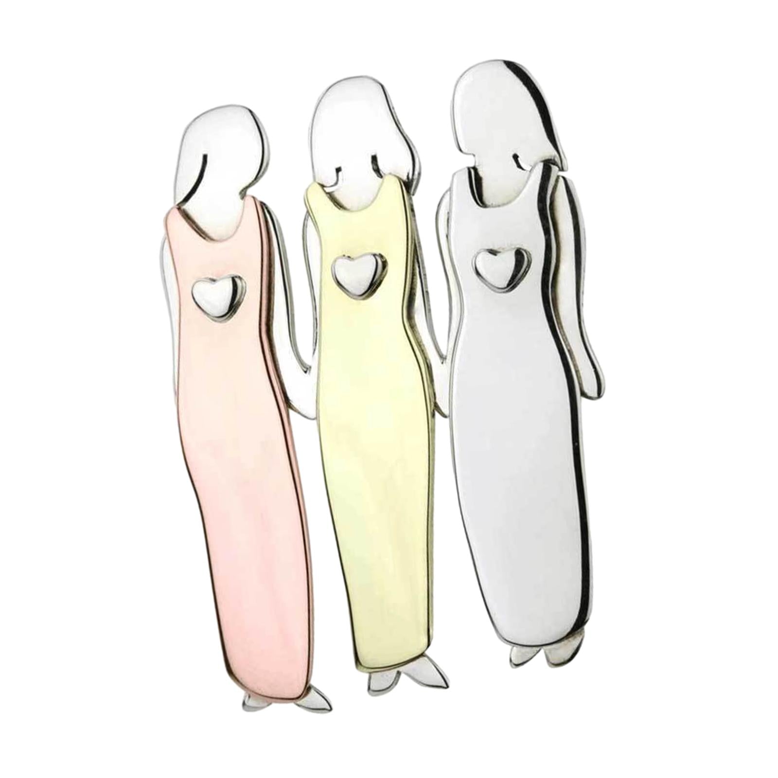 Sisters Brooch Pin Elegant Fashion Cute Sisters Badge for Shirt Cardigan Hat 3 persons